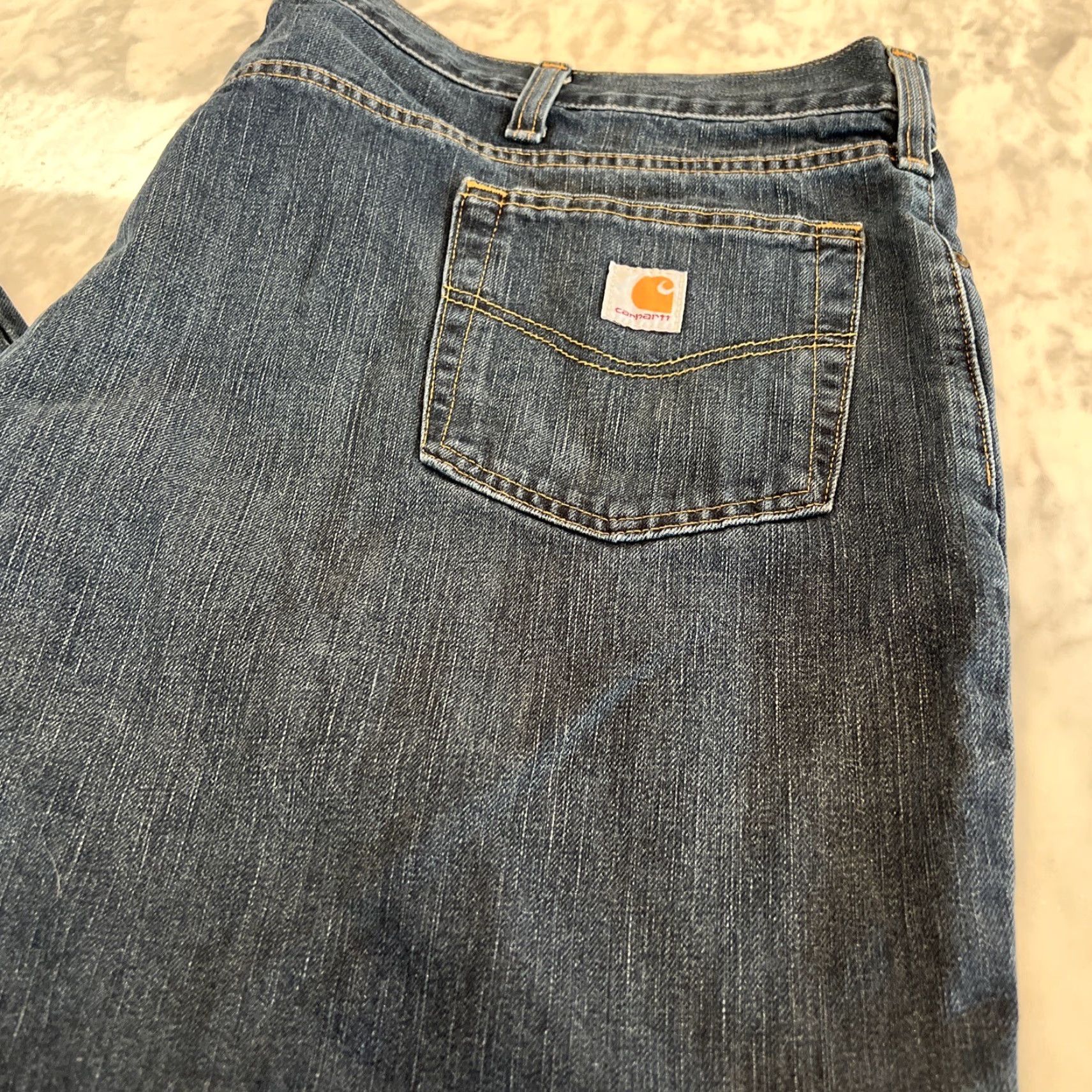 Carhartt Carhartt Jeans Men’s 50x30 Dark Wash Blue 5 Pockets Zipper Button Size US 34 / EU 50 - 3 Thumbnail
