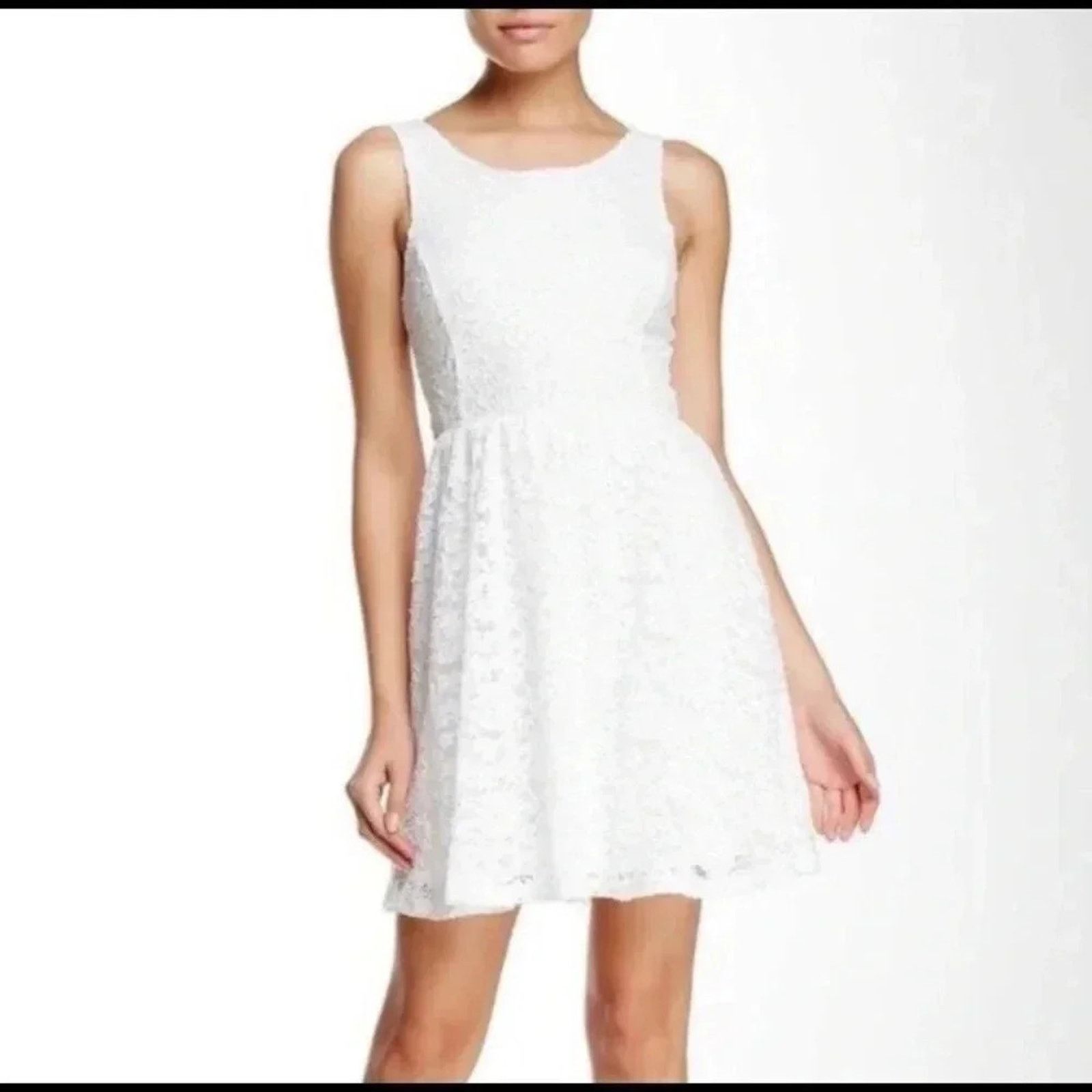 Other Lush NWT White Lace Sleeveless Tank Dress Women’s Size M Size M / US 6-8 / IT 42-44 - 2 Thumbnail