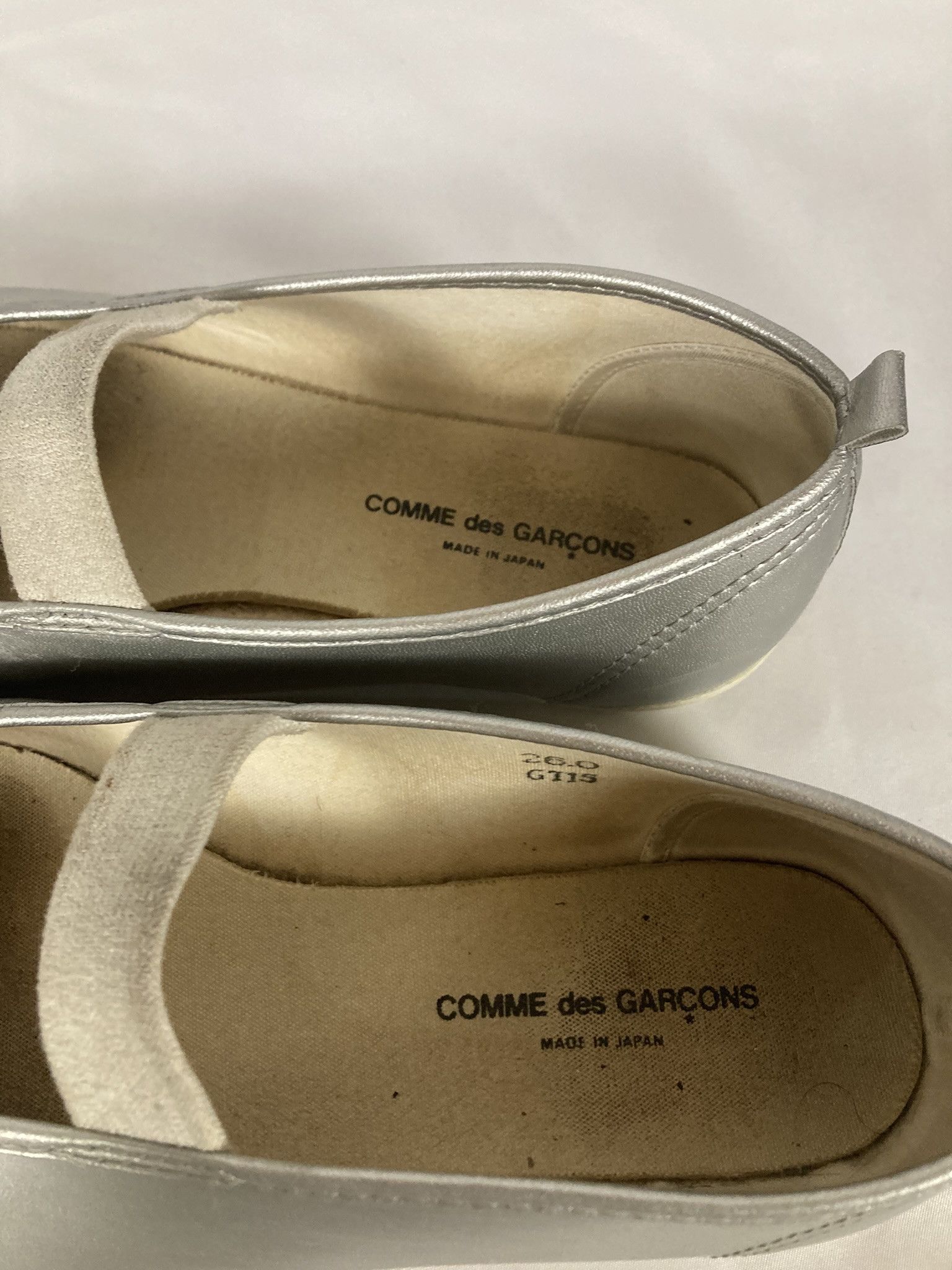 Comme des Garcons Comme des Garçons Silver Metallic Mary Jane Ballet Flats Size US 8 / IT 38 - 9 Thumbnail