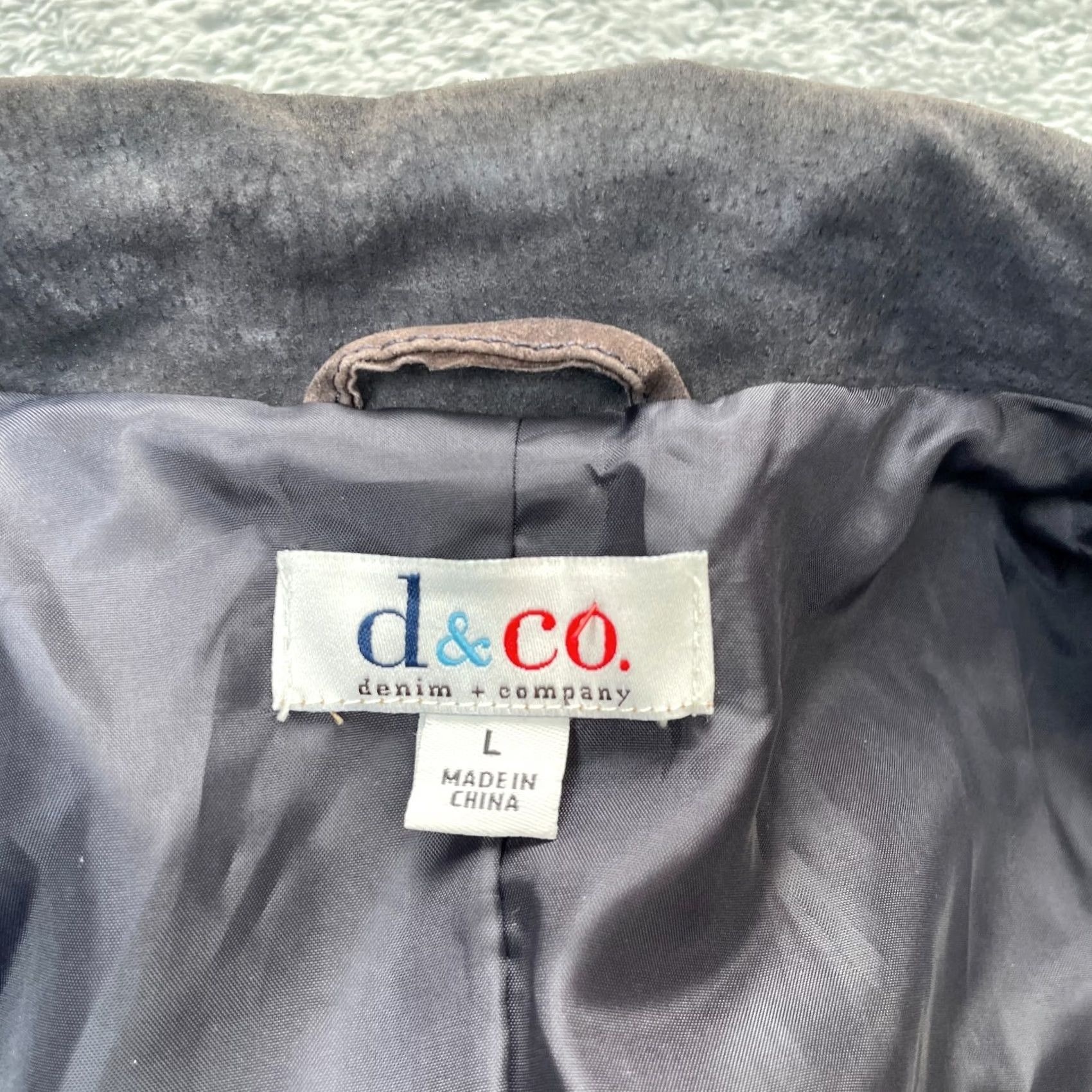 Denim & Co. Denim & Co Jacket Womens L Blue Genuine Leather Coat Single Breasted Lined Short Sleeve Casual Size L / US 10 / IT 46 - 3 Thumbnail