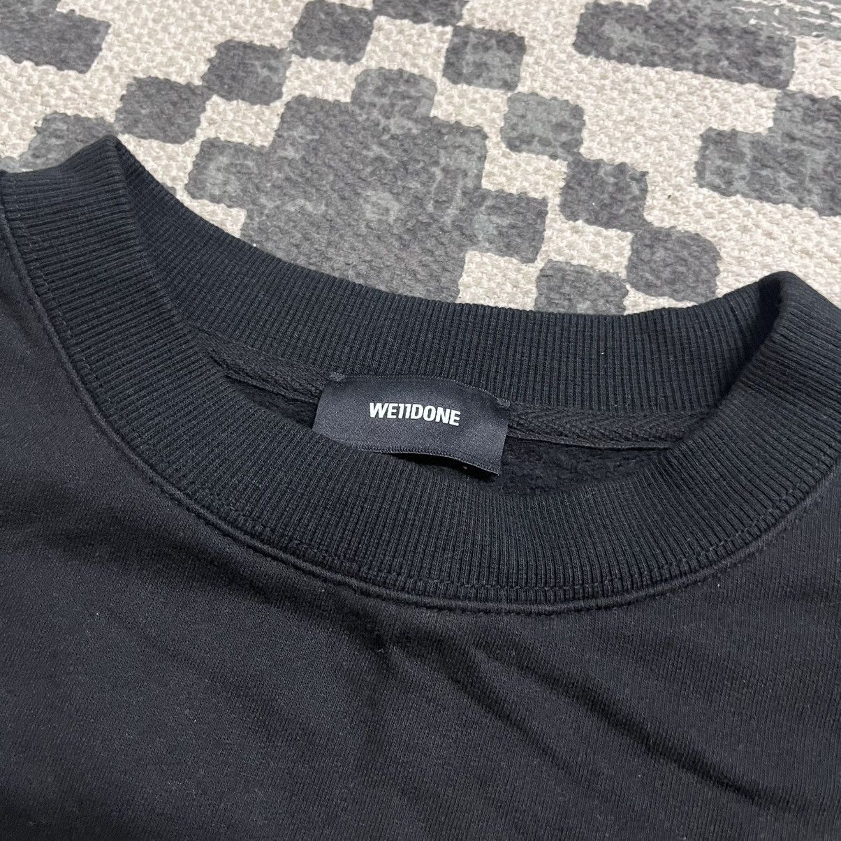 WE11DONE Authentic We11done Boxy Big Spell Black Sweatshirt Size L / US 10 / IT 46 - 4 Thumbnail