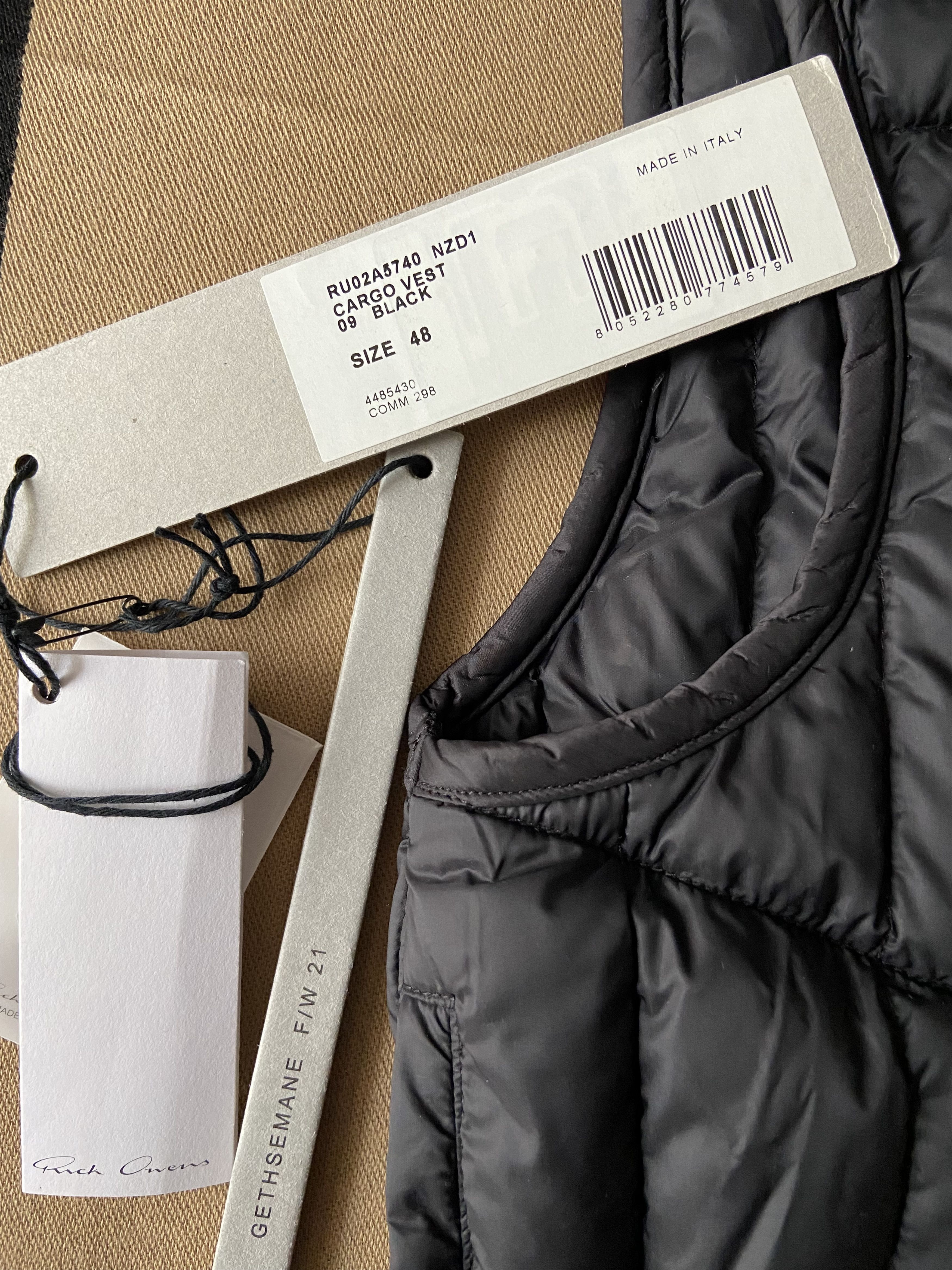 Rick Owens New FW21 Gethsemane Black Cargo Down Vest Size US M / EU 48-50 / 2 - 3 Thumbnail