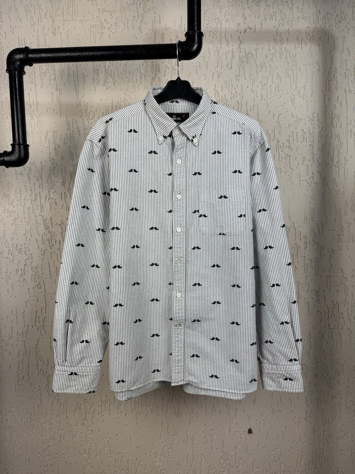 Bape Mr. Bathing Ape Cotton Check Shirt Gray Bape Made in Japan Size US L / EU 52-54 / 3 - 1 Thumbnail