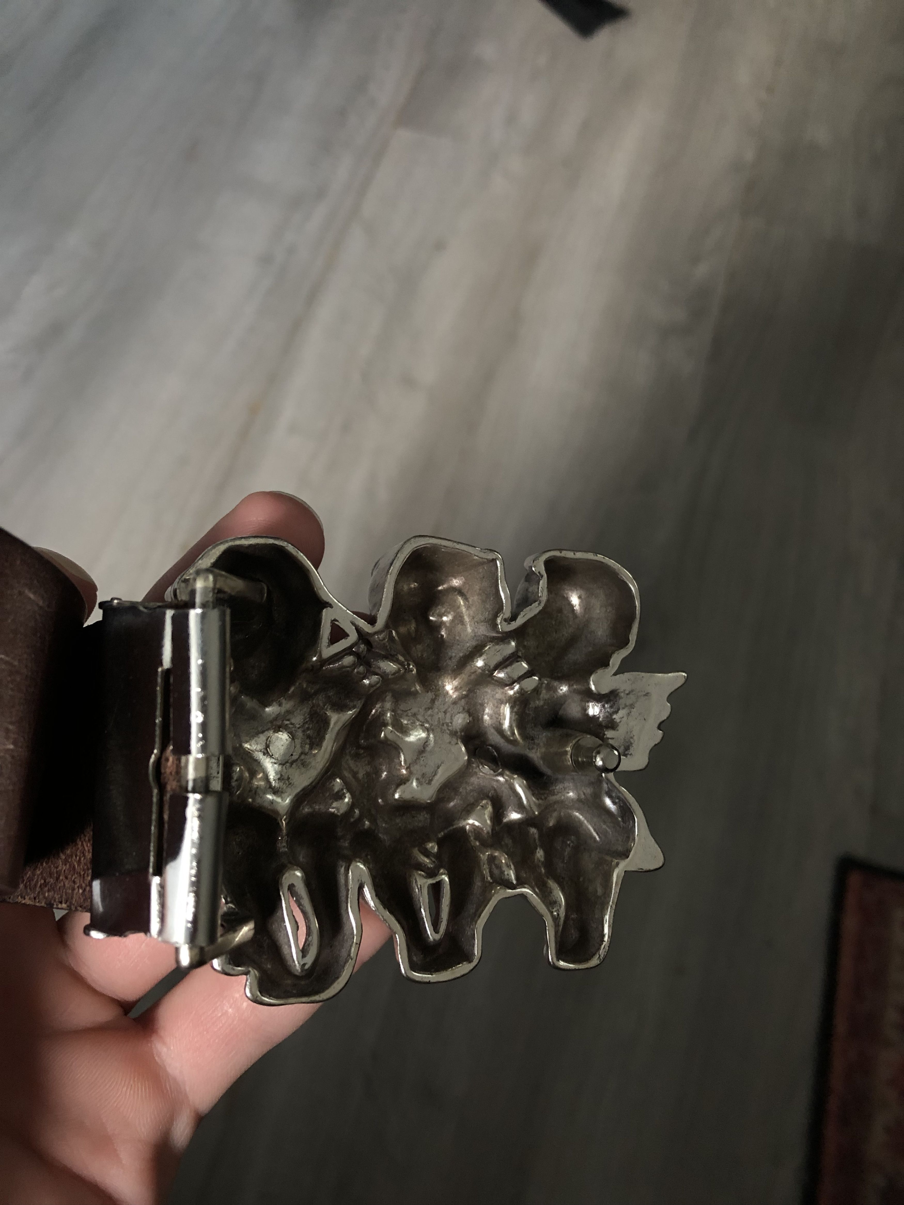 Vintage Leather Belt with Angels Size ONE SIZE - 3 Thumbnail