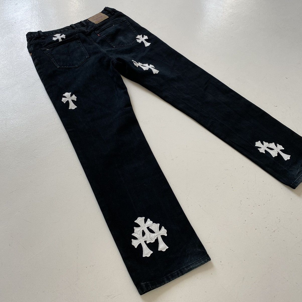 Levi's × Vintage Levi's "Chrome Hearts" custom white patched denim Size US 34 / EU 50 - 10 Thumbnail