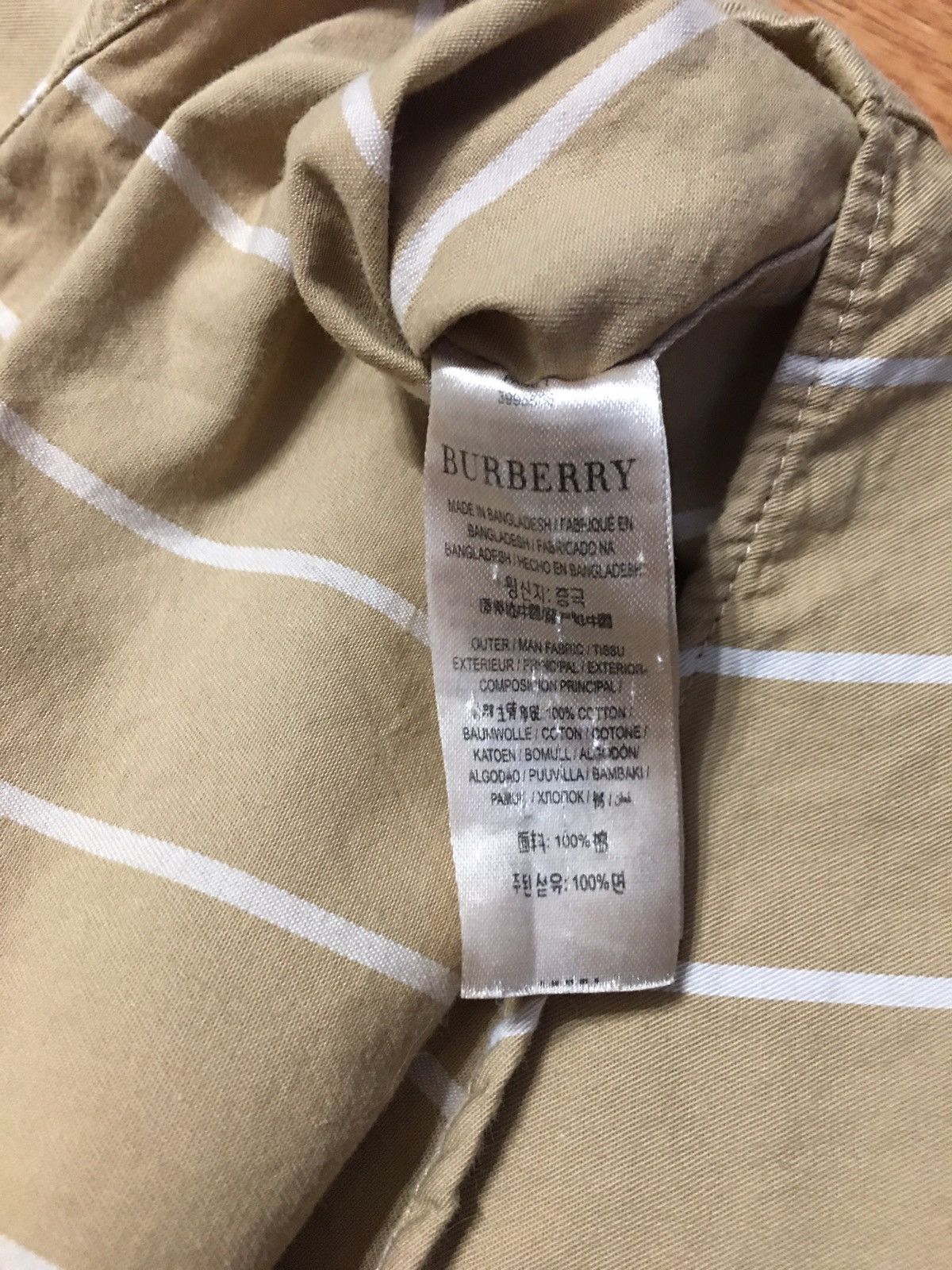 Burberry Burberry London Light Brown Striped Mens Shirt Size S Size US S / EU 44-46 / 1 - 10 Thumbnail