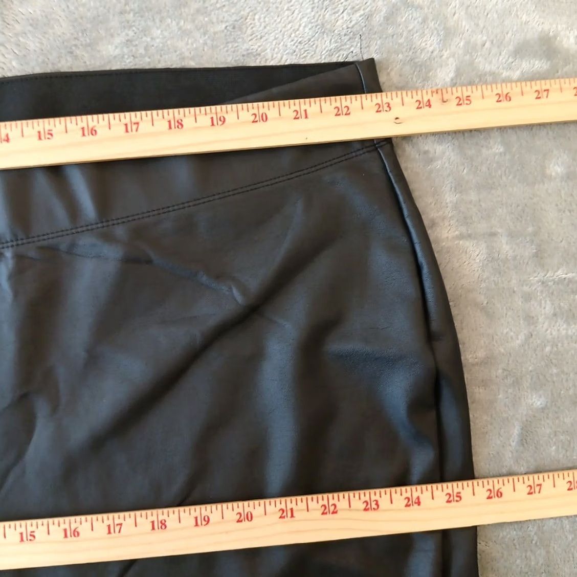 Vintage Lane Bryant Pants Womens Size 26/28 Black Faux Leather Skinny Ankle Pull On Size 26" / US 2 / IT 38 - 3 Thumbnail
