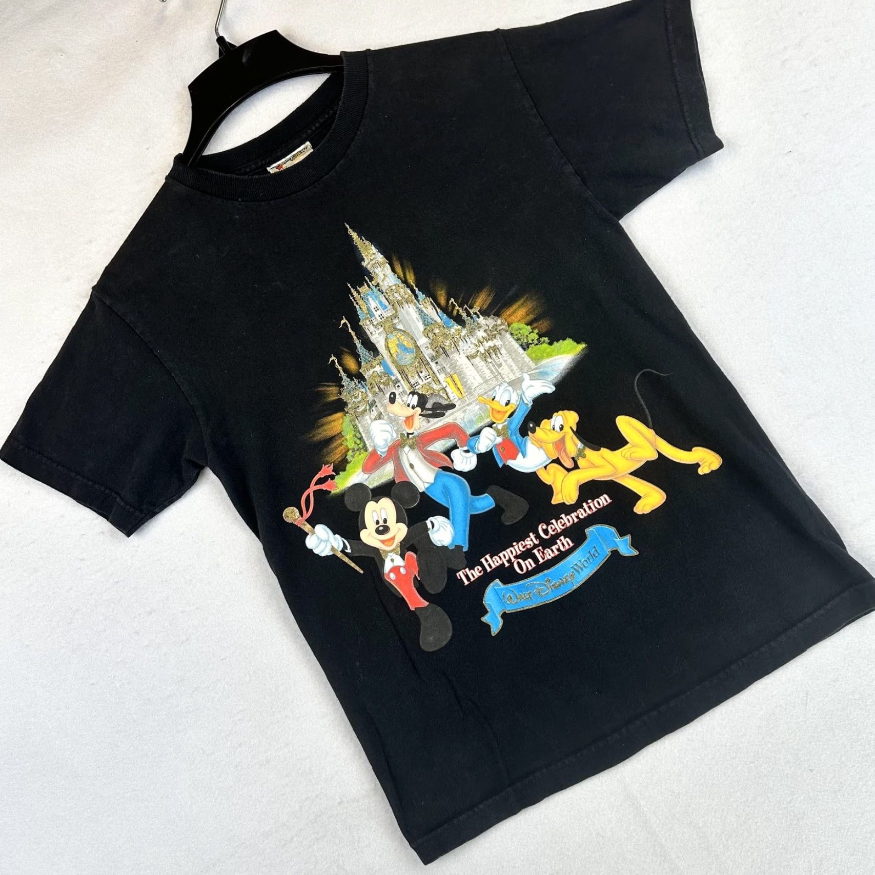 Disney VINTAGE Disney Shirt Mens Small Walt Disney World Happiest Celebration Black 00s Size US S / EU 44-46 / 1 - 2 Thumbnail