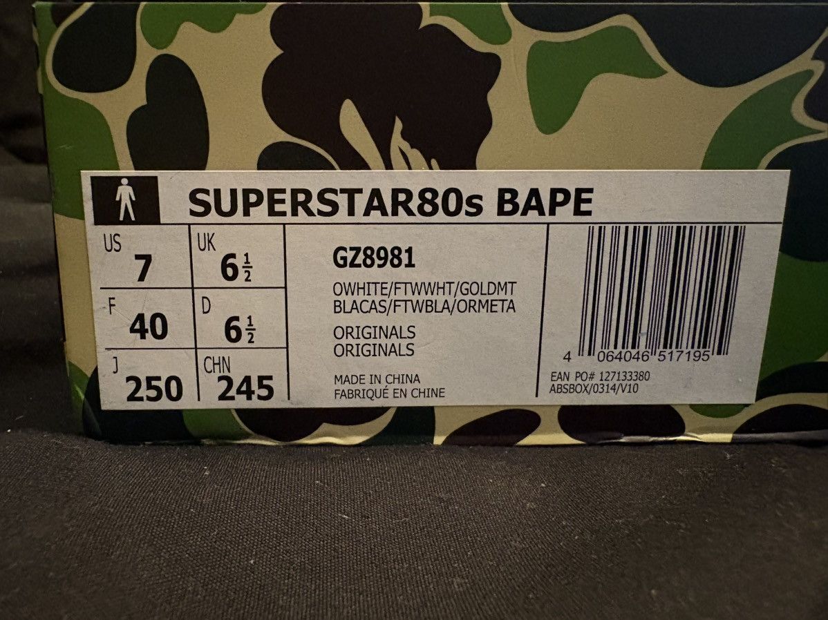 Adidas Adidas X Bape Superstar80s Camo Size US 7 / EU 40 - 11 Thumbnail