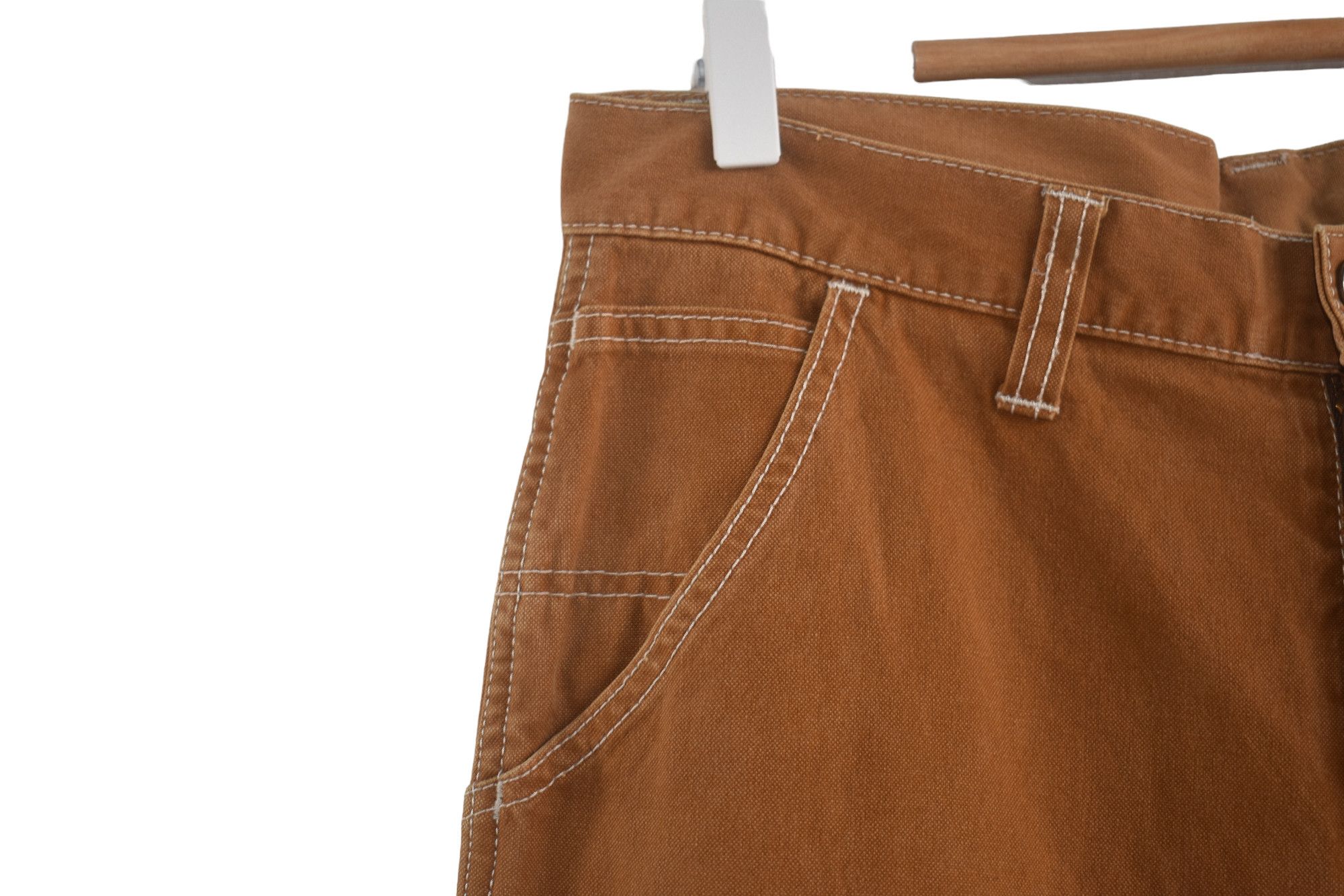 Japanese Brand × Jean × Vintage Wide Leg 🔥Vintage Brown Carpenter Like Carhartt W32 Size US 32 / EU 48 - 4 Thumbnail