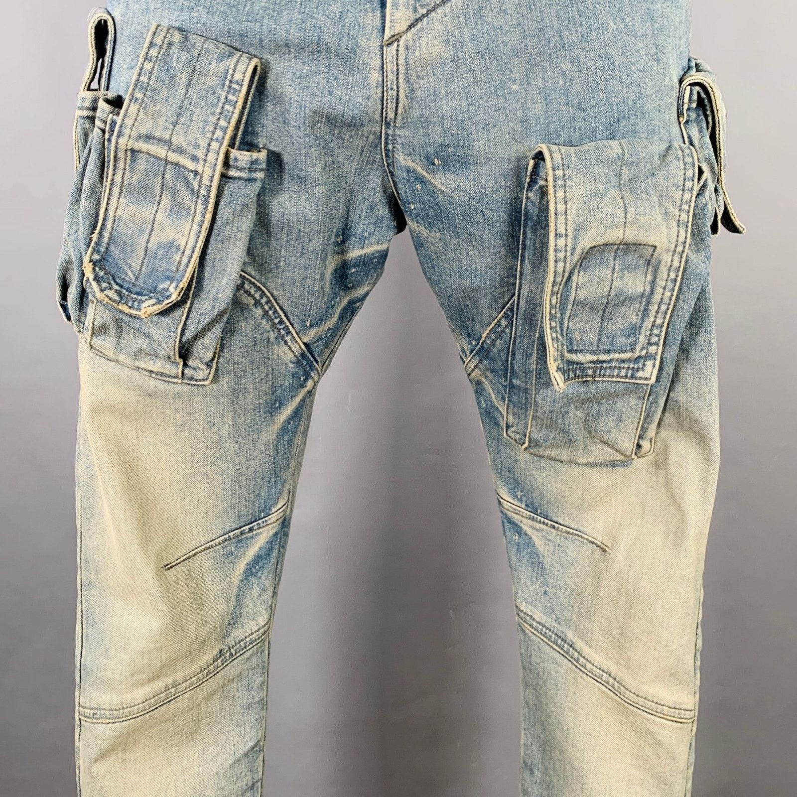 Julius JULIUS JAPAN Size 34 Blue Denim Straight Cargo Jeans Size US 34 / EU 50 - 2 Thumbnail