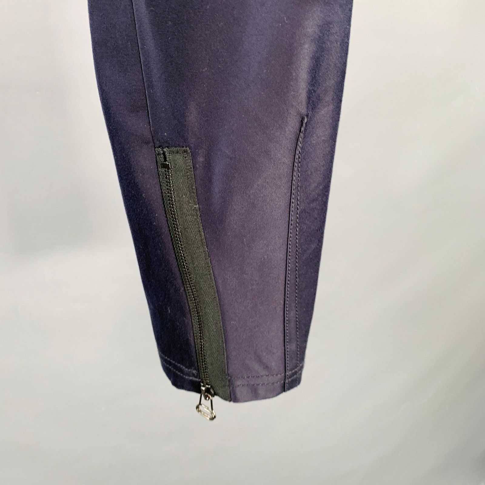 Lanvin LANVIN Size 32 Navy Cotton Ankle Zip Flat Front Dress Pants Size US 32 / EU 48 - 4 Thumbnail