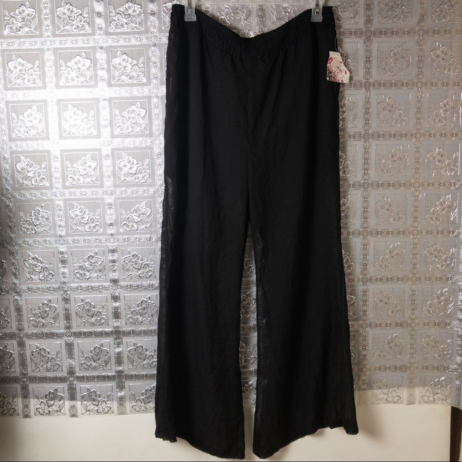 Other NWT Lucy Diamonds Black Shear Pants Size 1X Size 36" / US 14 / IT 50 - 2 Thumbnail