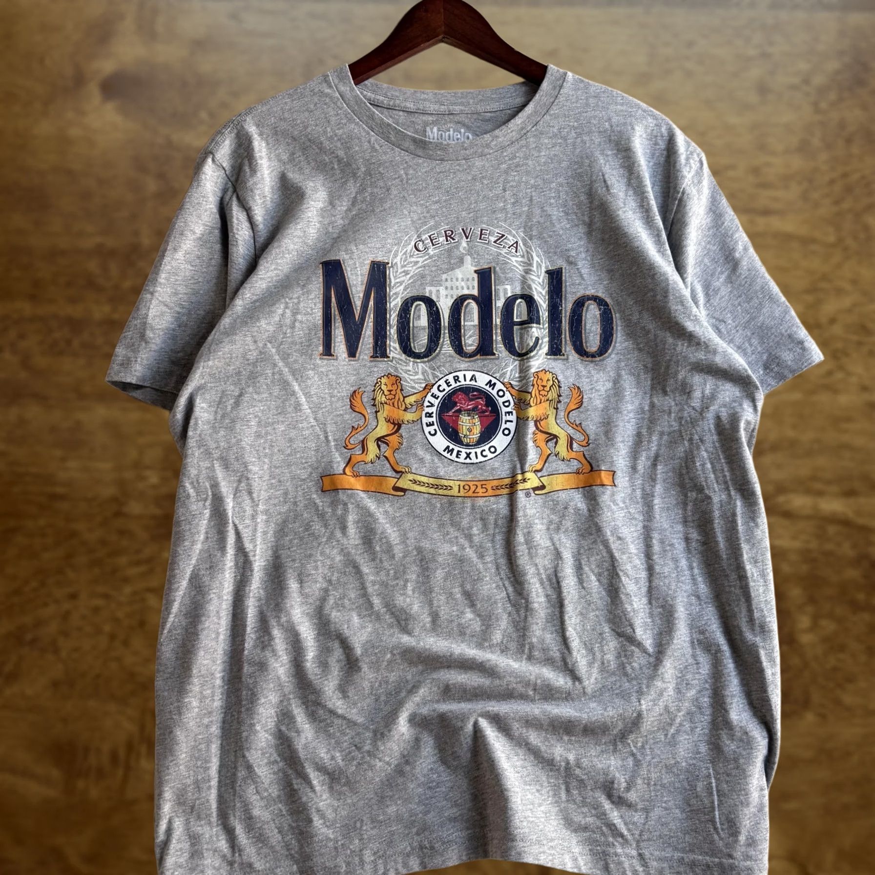 Vintage Modelo Shirt Mens Large Gray Cerveza Beer Graphic Tee T-Shirt Tagless Mexico Size US L / EU 52-54 / 3 - 1 Thumbnail