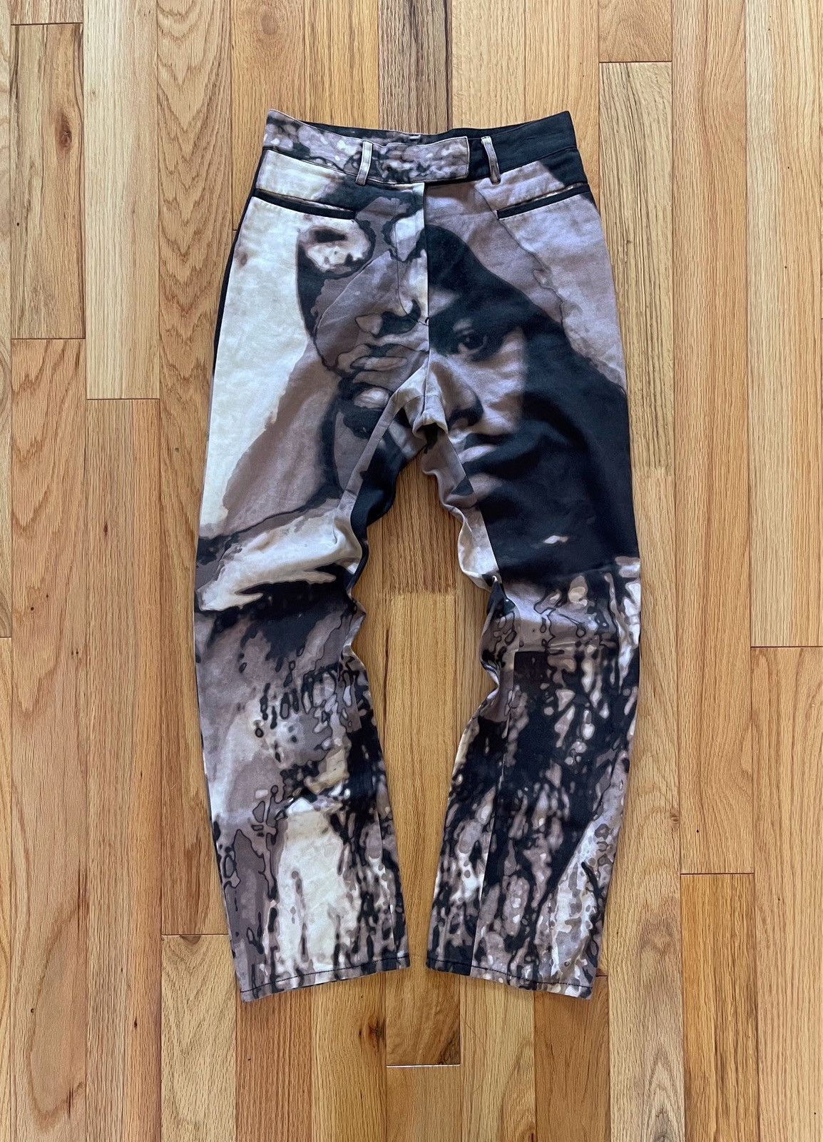 image of Ss2000 Jean Paul Gaultier Psychedelic Print Denim in Black, Men's (Size 28)