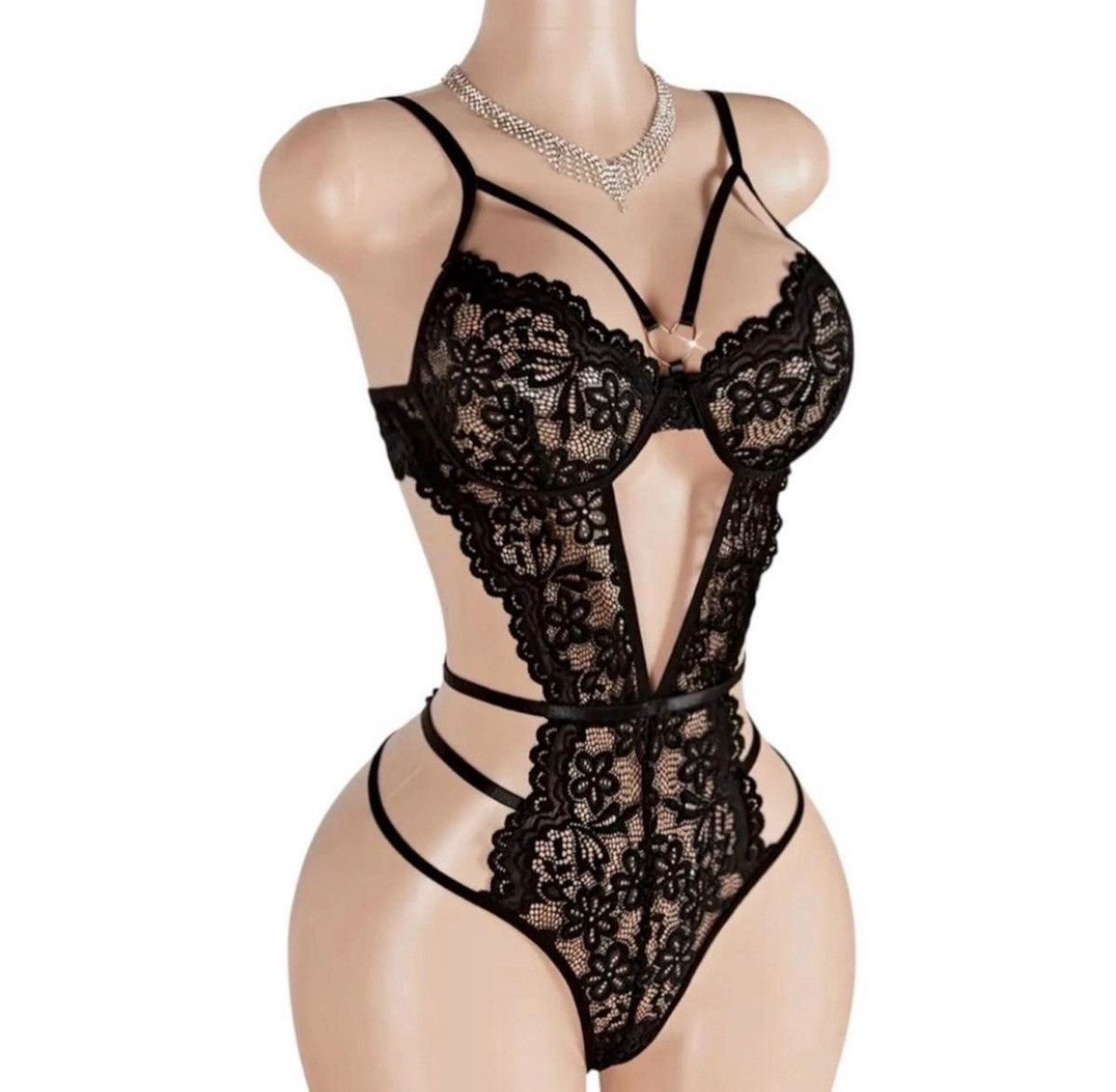 Other Sexy Black Lace Lingerie for Women Size S- One Piece Body Size S / US 4 / IT 40 - 1 Thumbnail