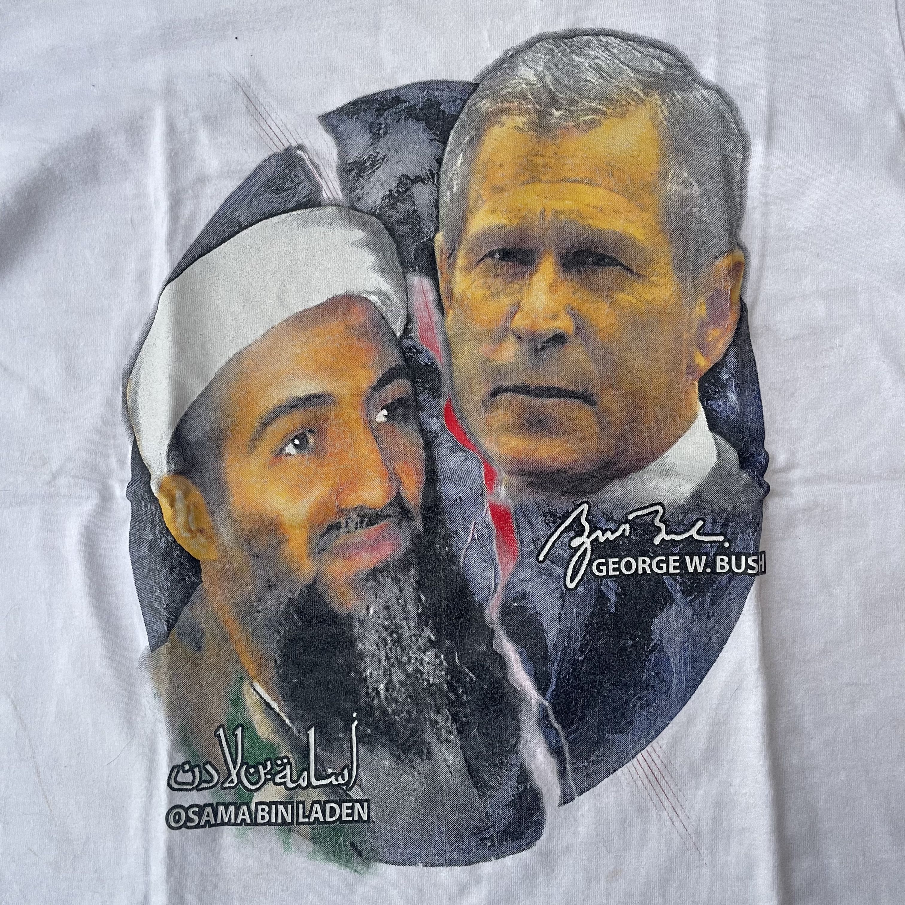 Vintage Vintage 00s Bush Bin Laden "Split" Bootleg Tee Size US XS / EU 42 / 0 - 2 Thumbnail