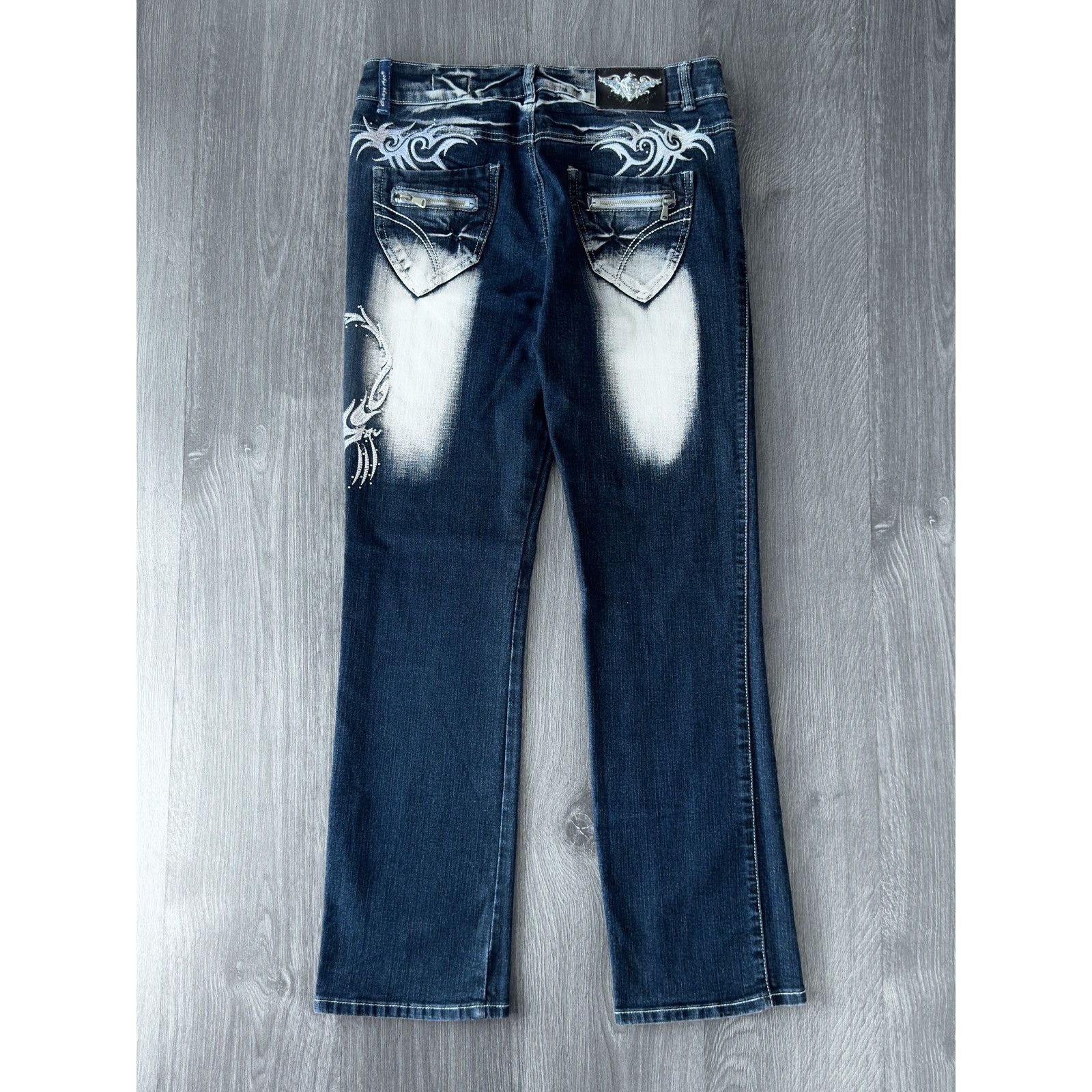 Japanese Brand Y2K Vintage Crazy Age Graphic Flared Jean Size 32" / US 10 / IT 46 - 5 Thumbnail