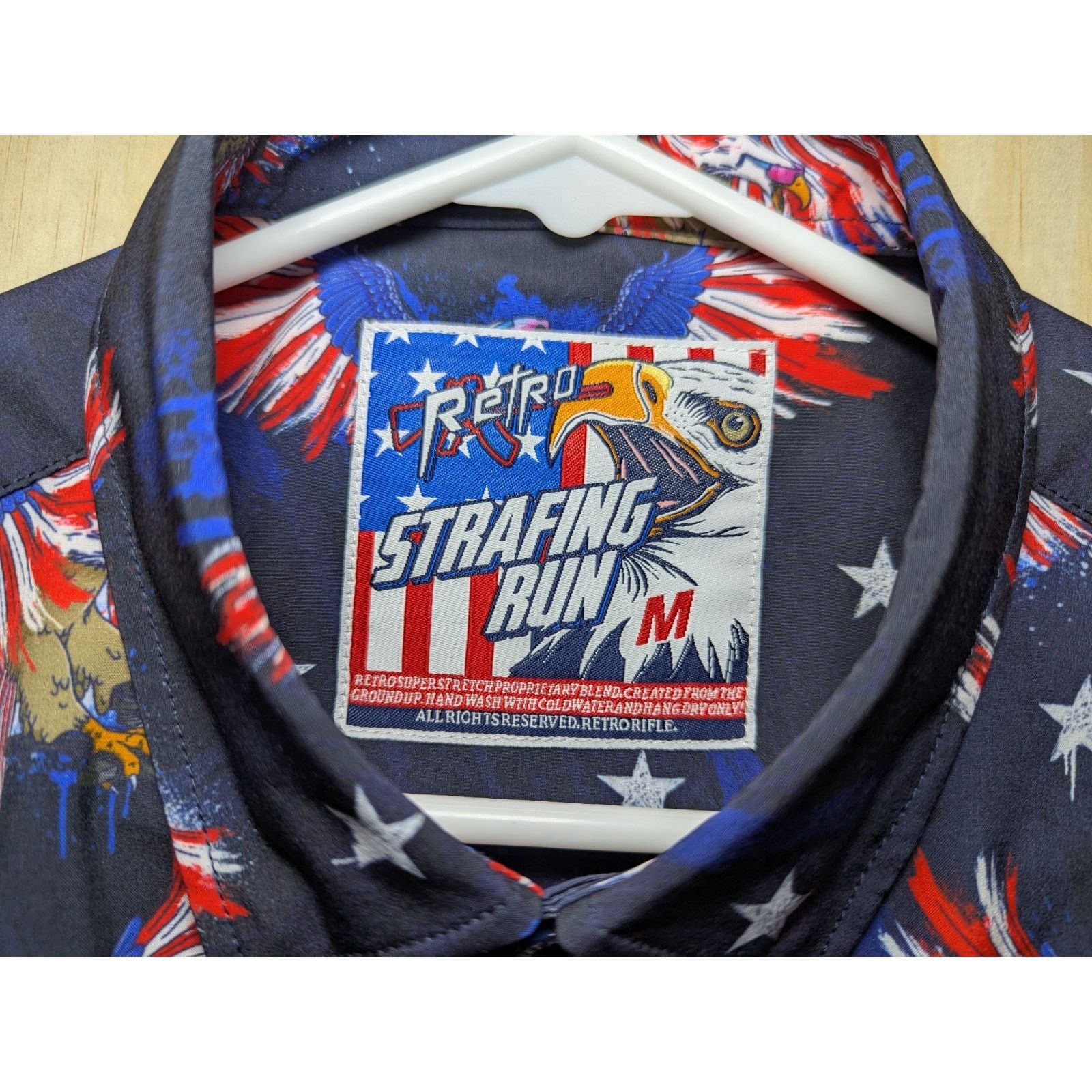 Other Retro Rifle Men's Medium Strafing Run Button Up Patriotic Size US M / EU 48-50 / 2 - 5 Thumbnail