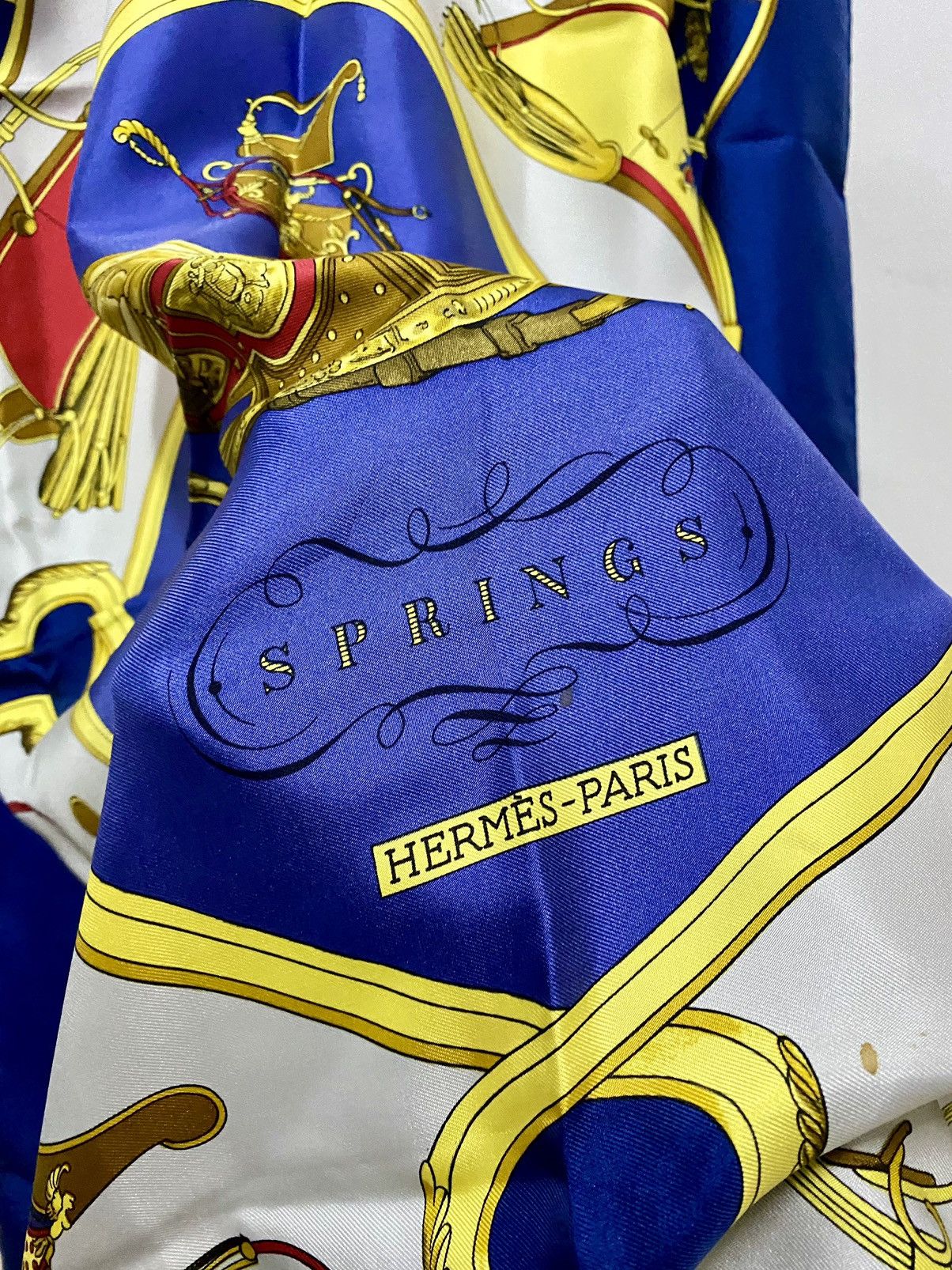 Hermes Hermes Silk Scarf 90, ‘SPRINGS’ Le Laisser by Philipe Ledoux Size ONE SIZE - 13 Thumbnail