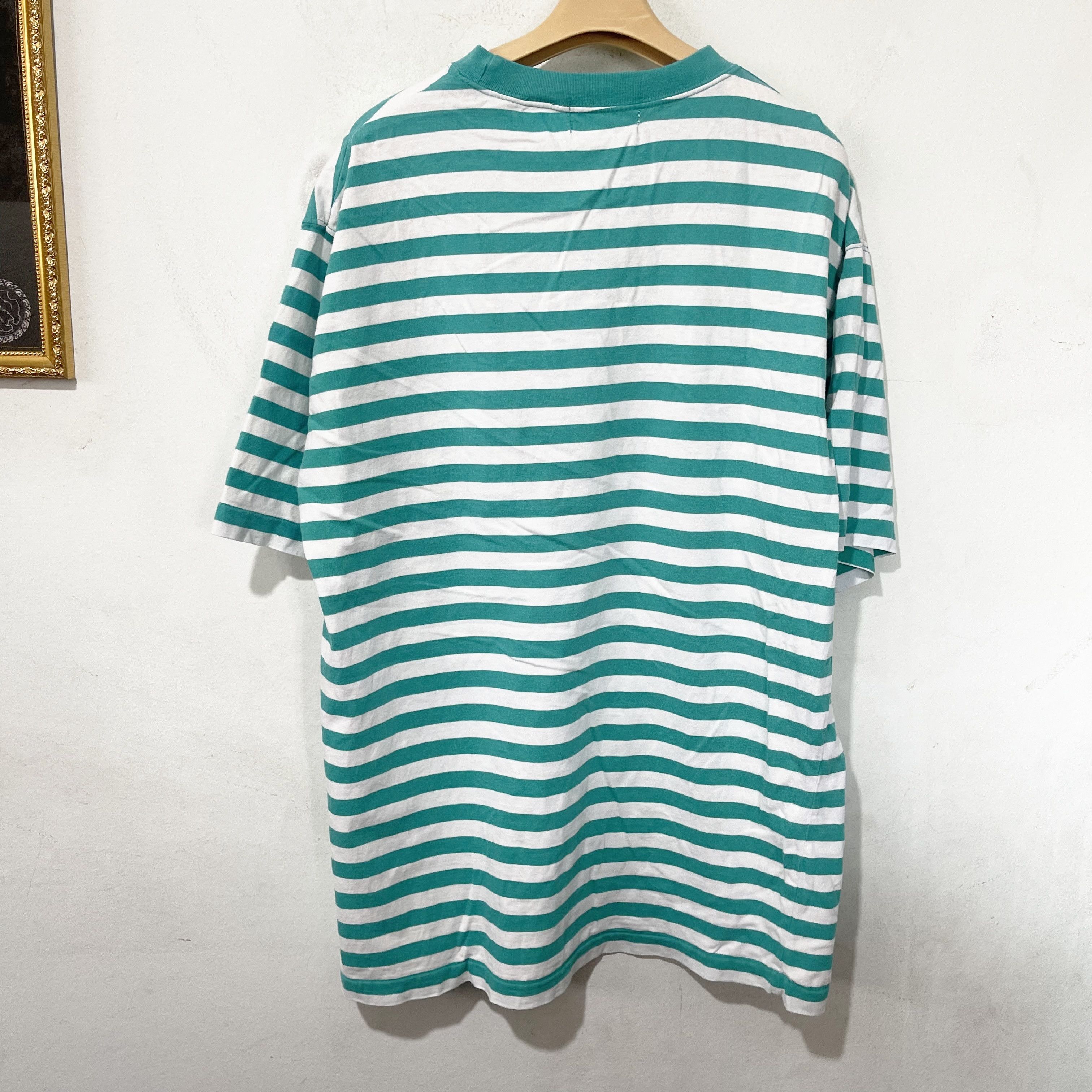 Vintage Vintage 90s Striped Pocket T-Shirt Size US XL / EU 56 / 4 - 3 Thumbnail
