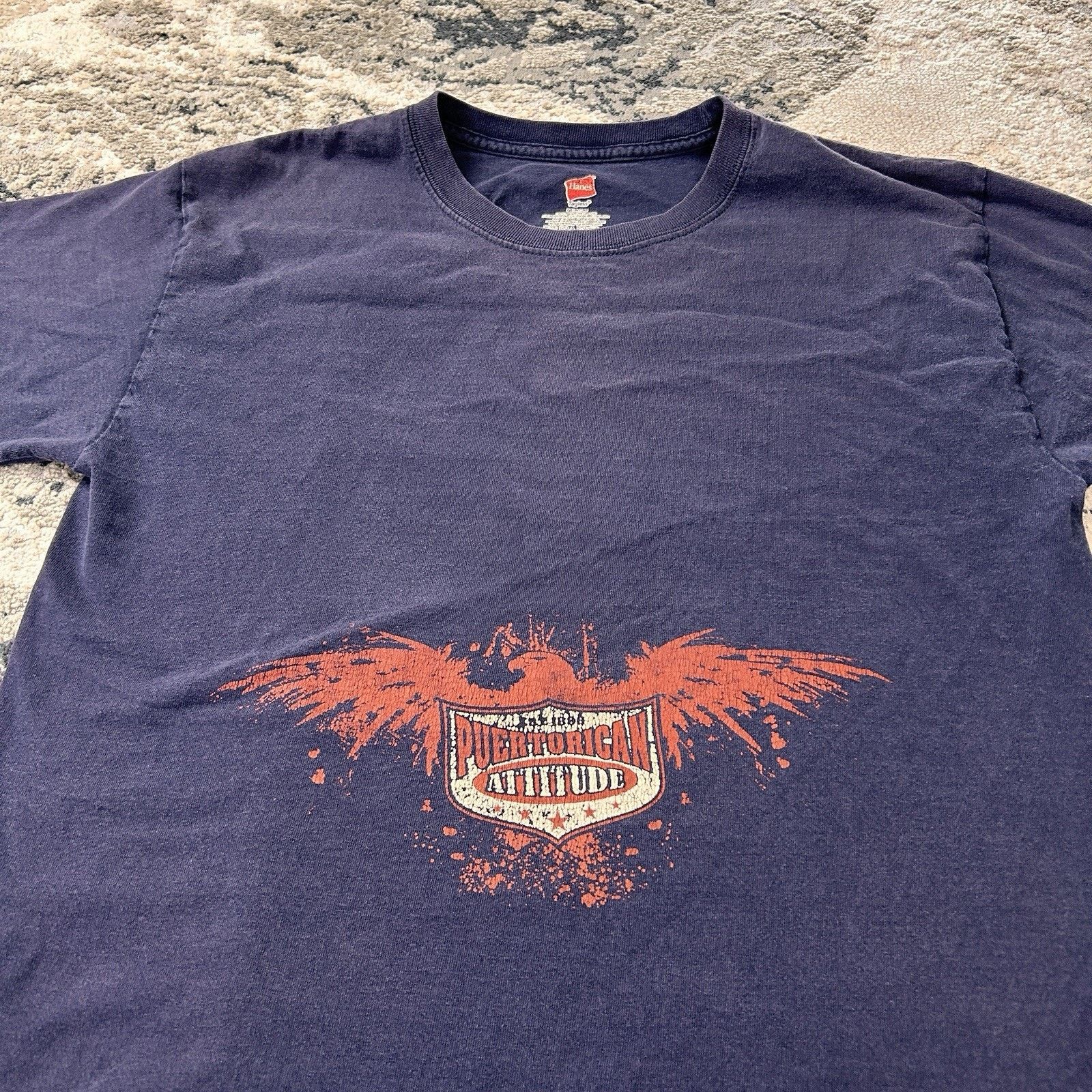 Hanes Vintage Y2K Hanes Grunge Puerto Rican Attitude Eagle Sz M Size US M / EU 48-50 / 2 - 2 Thumbnail