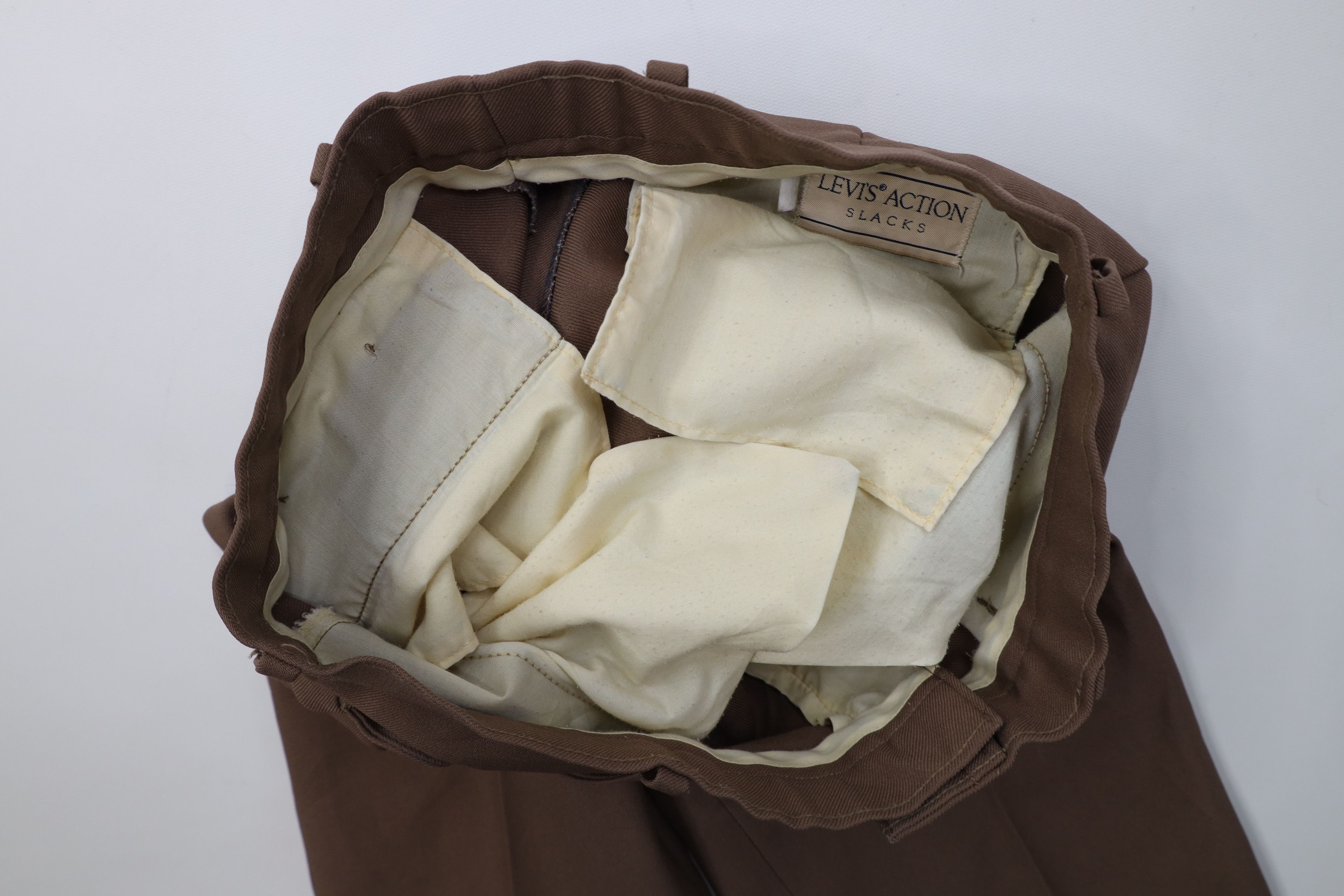 Levi's Vintage 70s Levis Knit Flared Wide Leg Chino Pants Brown USA Size US 32 / EU 48 - 8 Thumbnail