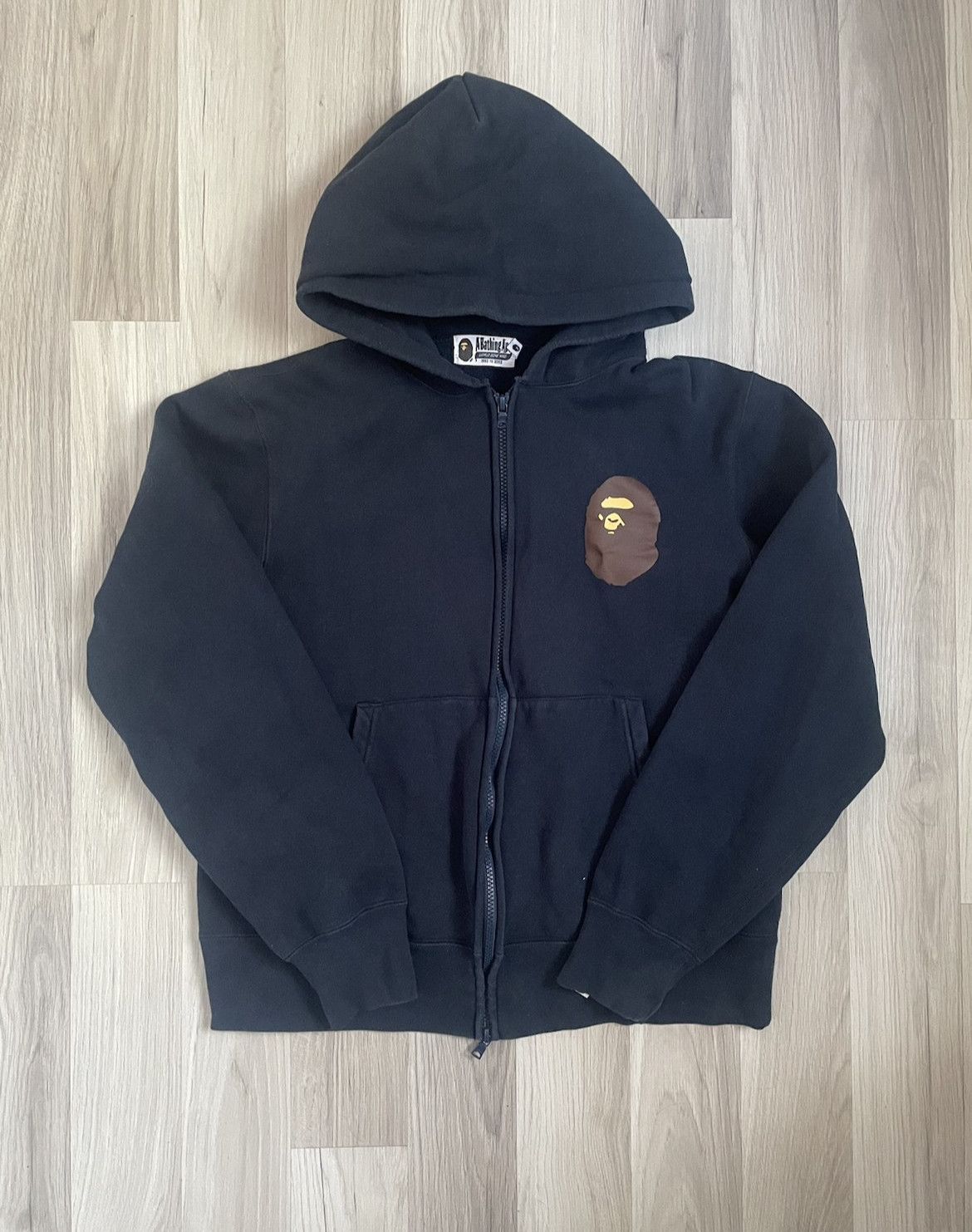 image of Bape Ape Head Zip Hoodie in Navy, Men's (Size Large)