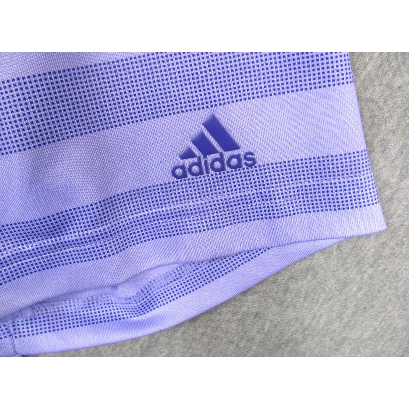 Adidas Adidas Polo Shirt Mens XL Purple Striped ClimaCool Golf Performance B83010 Size US XL / EU 56 / 4 - 2 Thumbnail