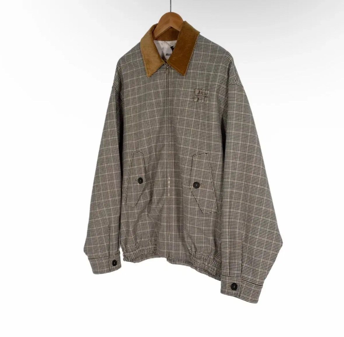 Miu Miu MiuMiu Checked Double-Weave Oversized Jacket Size US XXS / EU 40 - 3 Thumbnail