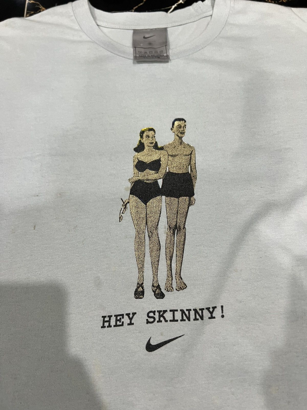Nike × Vintage 90’s NIKE COMICS HEY SKINNY RARE Y2K TEE SWOOSH LOGO RETRO Size US S / EU 44-46 / 1 - 4 Thumbnail