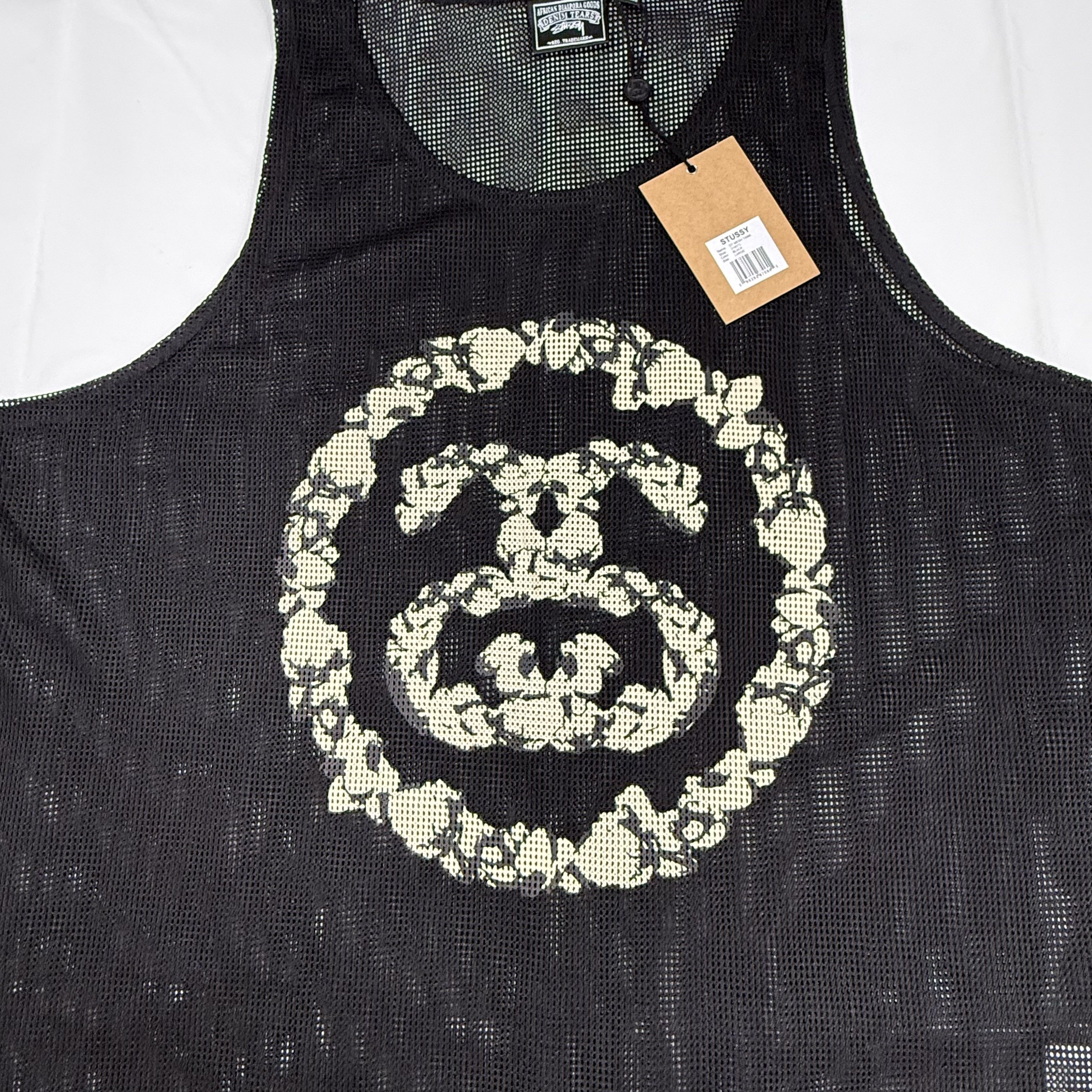DENIM TEARS × Stussy Stussy x Denim Tears DT Mesh Tank Top Black Graphic Size US L / EU 52-54 / 3 - 2 Thumbnail