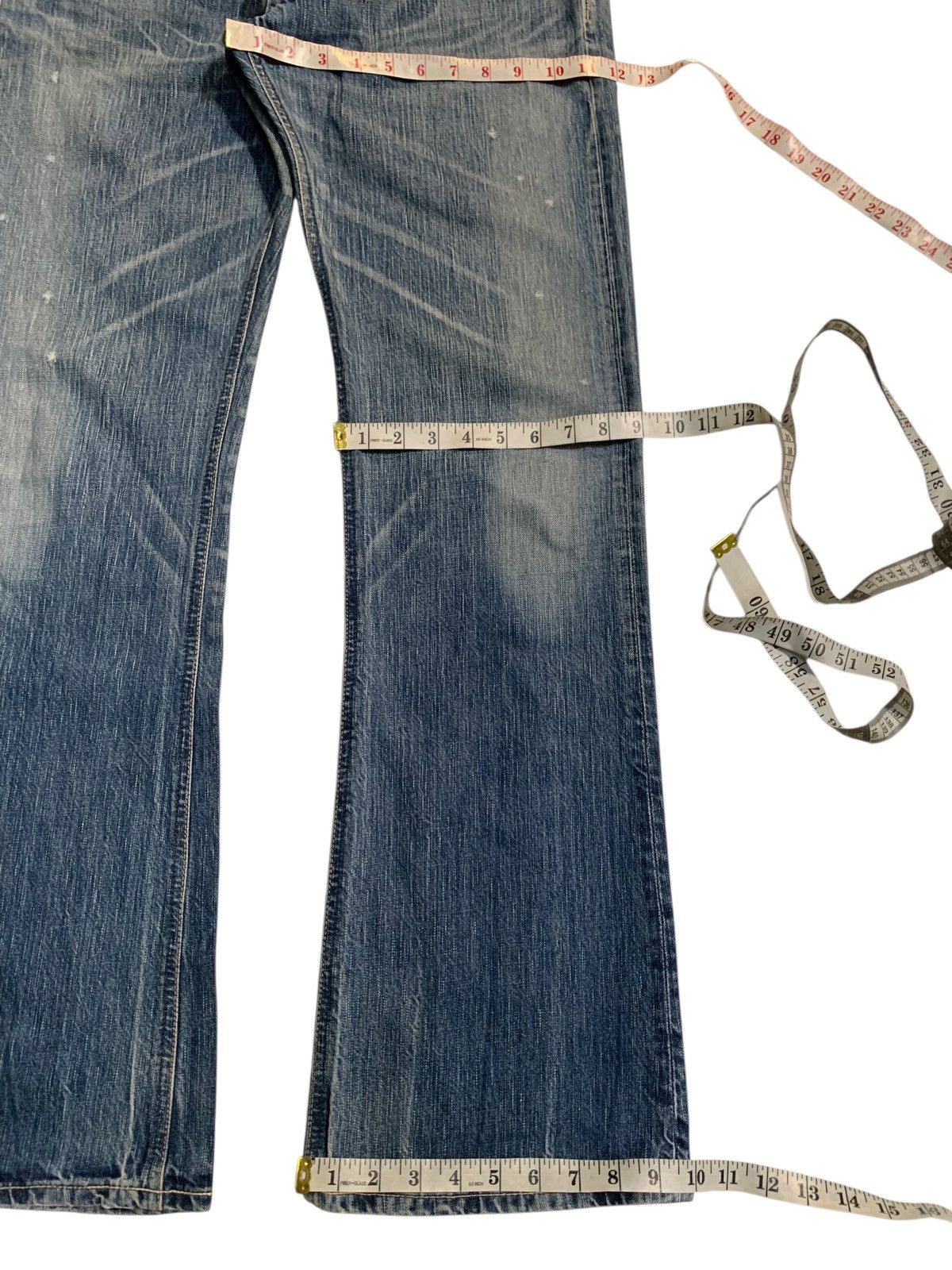 Edwin FLARE JAPANESE EDWIN BLUE TRIP CLAWMARK RUSTY PUNK DENIM Size US 35 - 20 Thumbnail