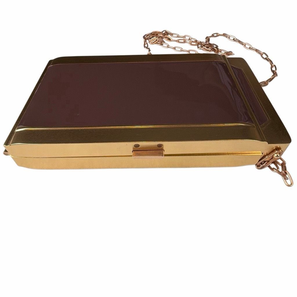 Zimmermann NWT Zimmermann Chocolate Enamel Cigarette Case Bag Gold Meta Size ONE SIZE - 3 Thumbnail