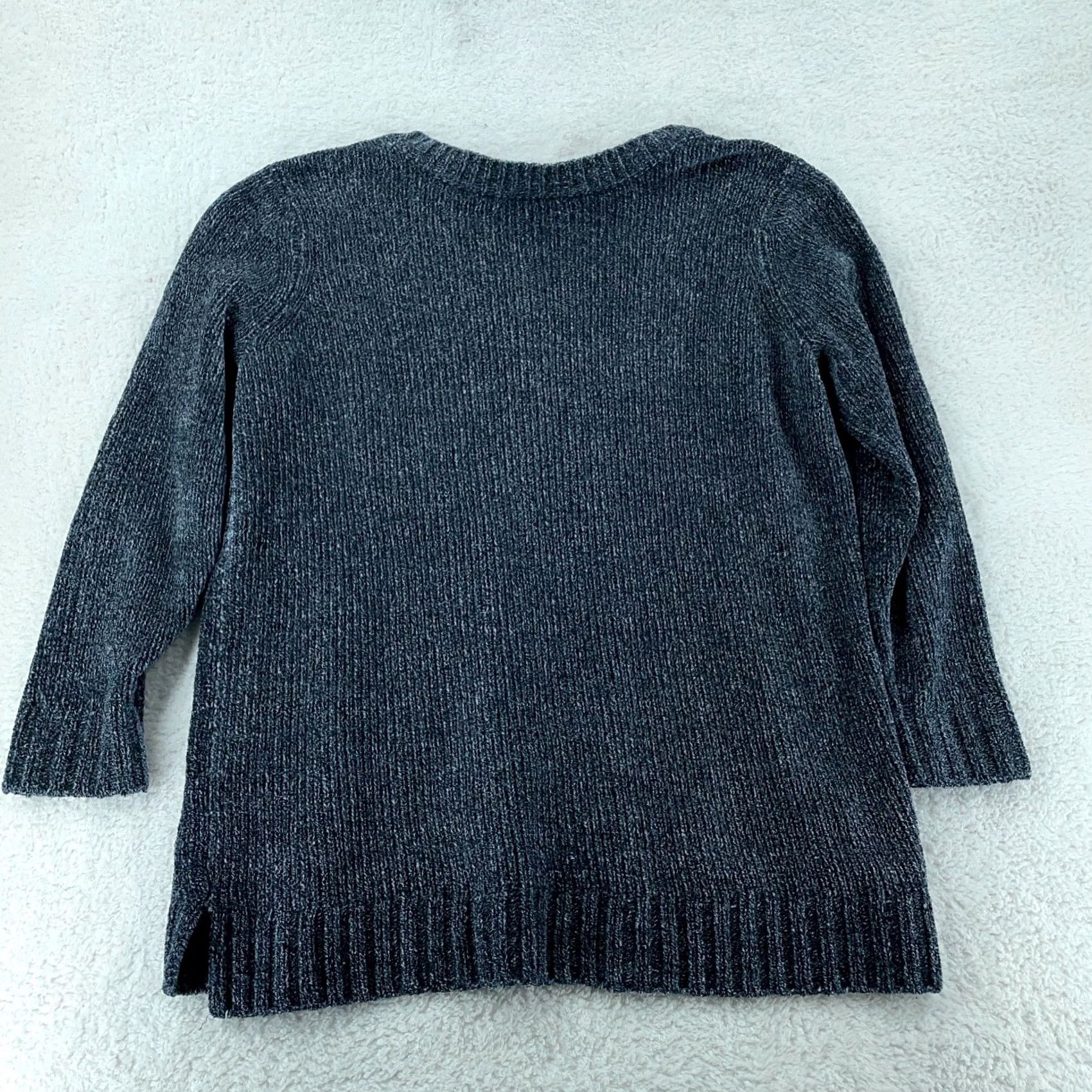 Orvis Orvis Sweater Womens 2XL Blue Marled Knit Long Sleeve Chenille Pullover V-Neck Raglan Size 2XL Winter Fall Casual Womens Size XXL / US 16-18 / IT 52-54 - 5 Thumbnail