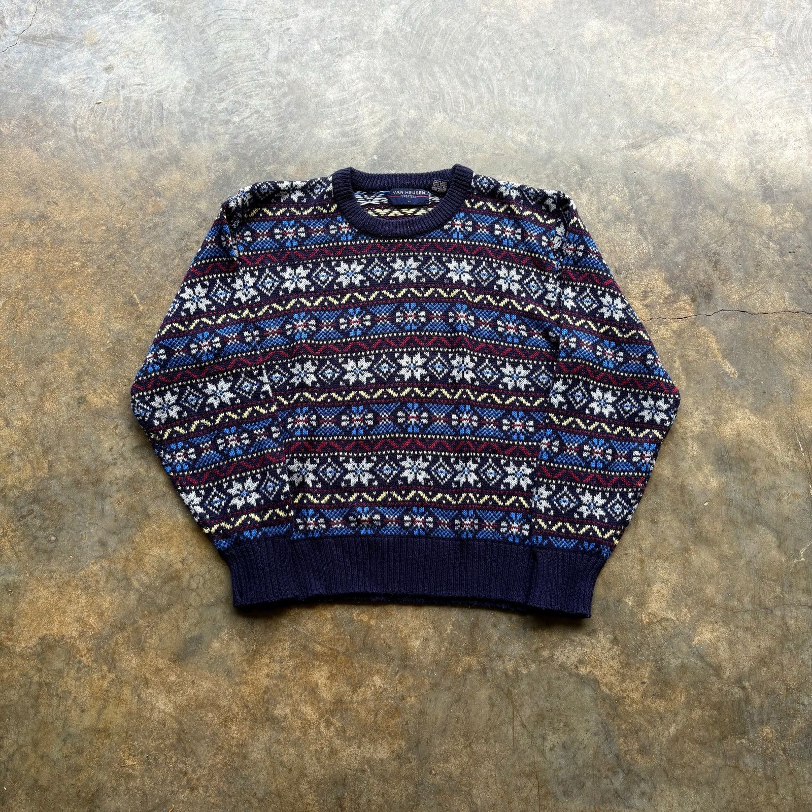 Van Heusen Crazy Vintage 90s Van Heusen Knit Sweater Size US M / EU 48-50 / 2 - 1 Thumbnail