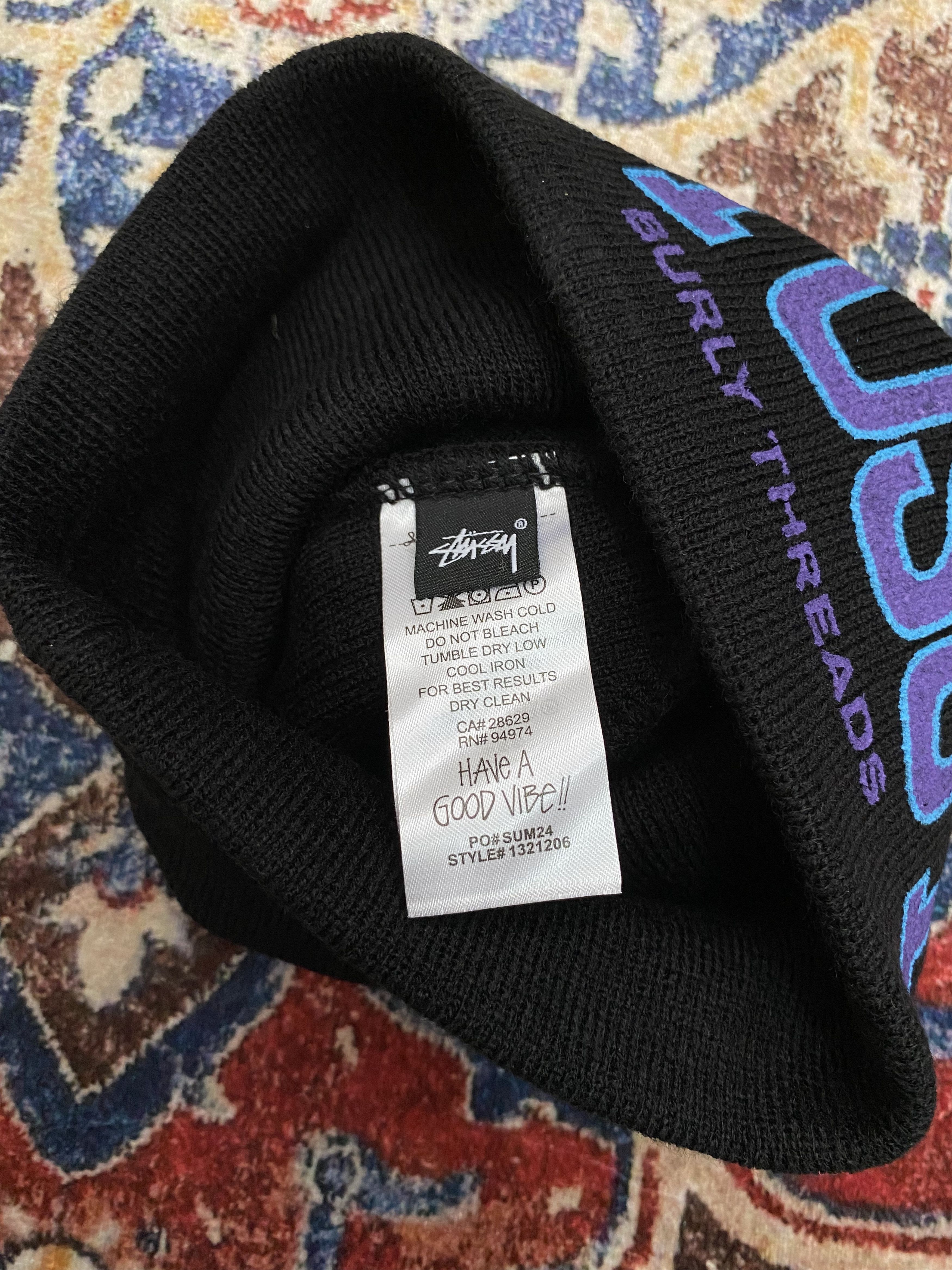 Stussy Stussy Burly Threads Skullcap Beanie - Black Size ONE SIZE - 3 Thumbnail