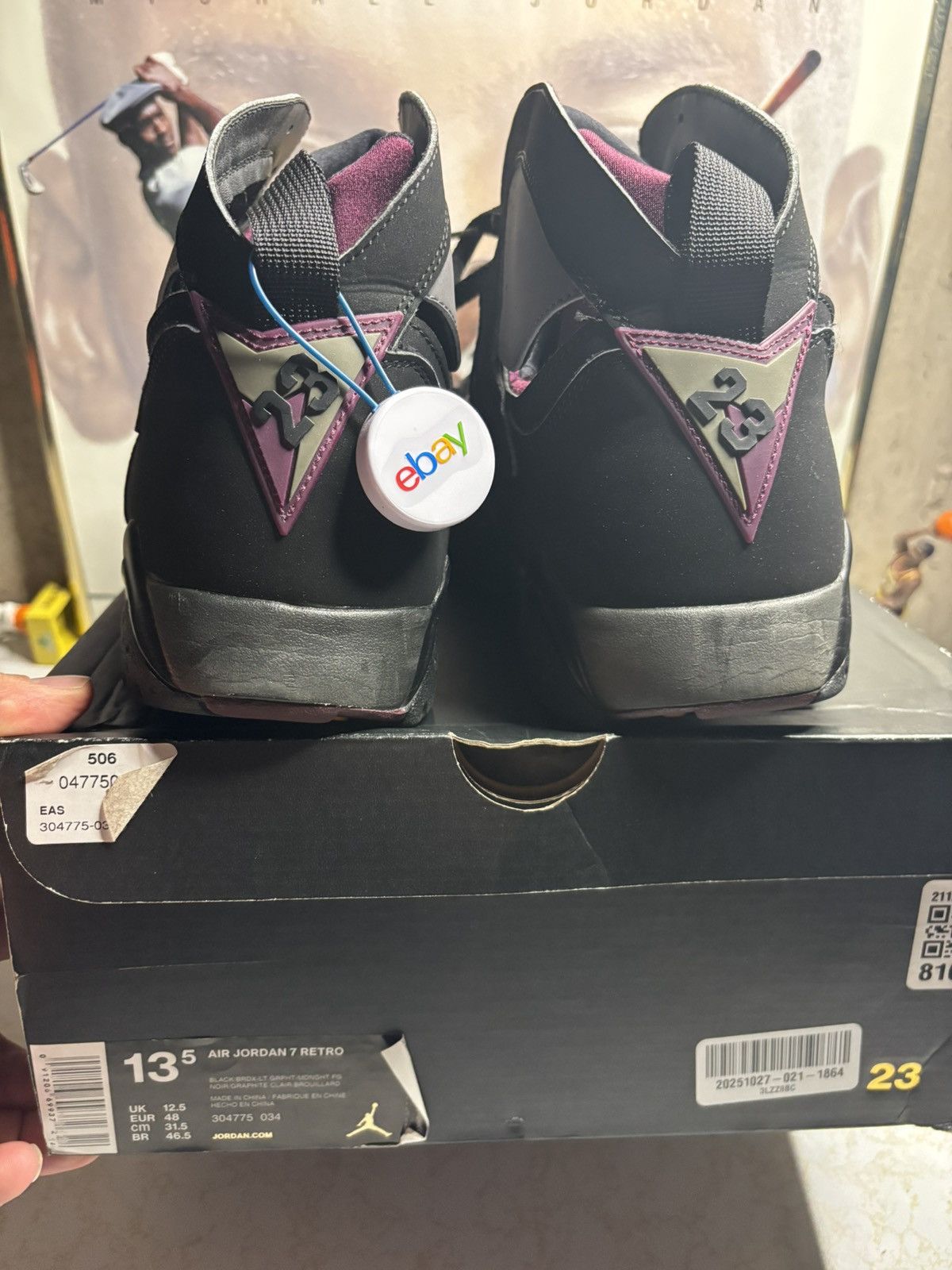 Jordan Brand Air Jordan 7 Retro 2015 Bordeaux 2015 Size US 13 / EU 46 - 7 Thumbnail