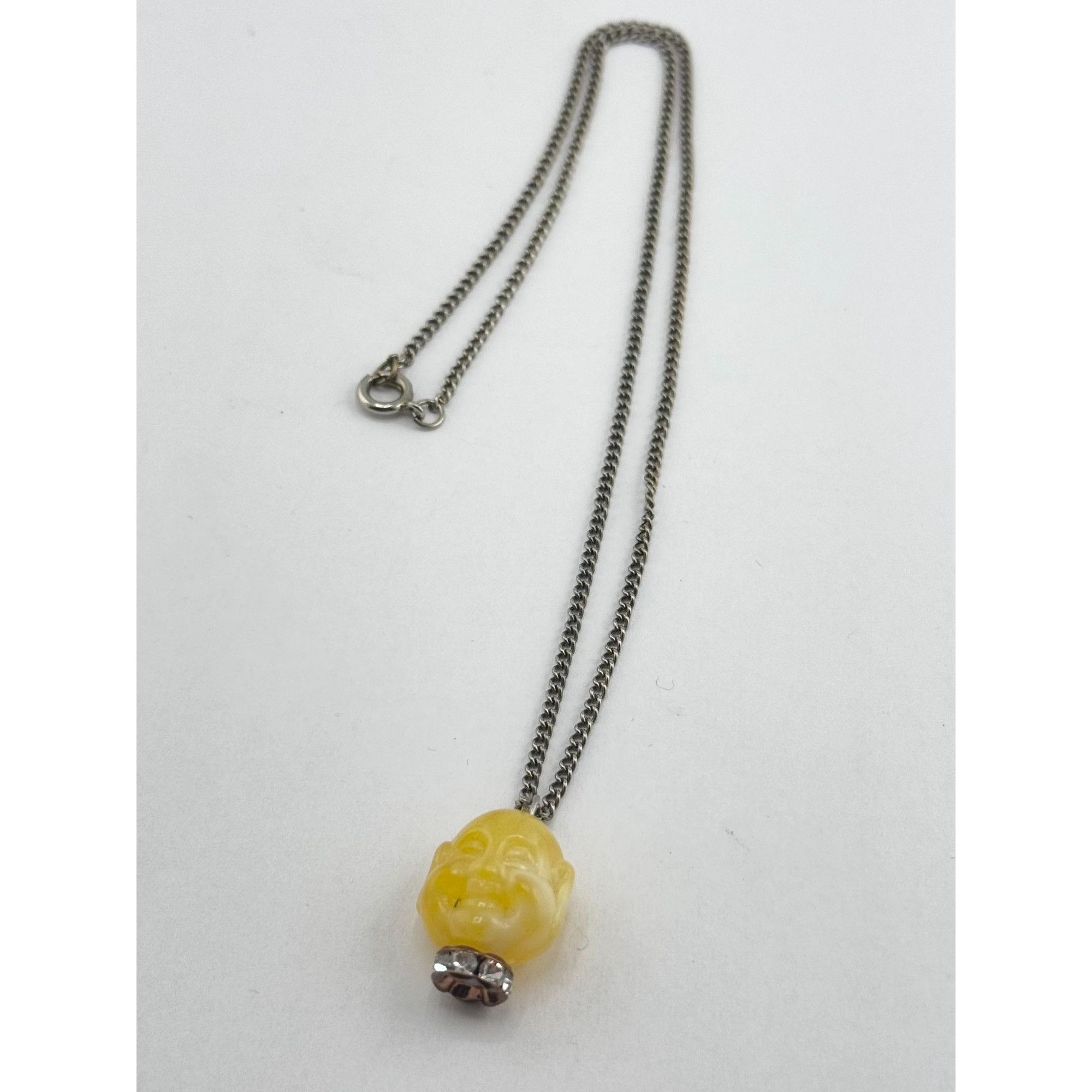 Vintage Vintage orange rhinestone Buddha charm necklace Size ONE SIZE - 3 Thumbnail
