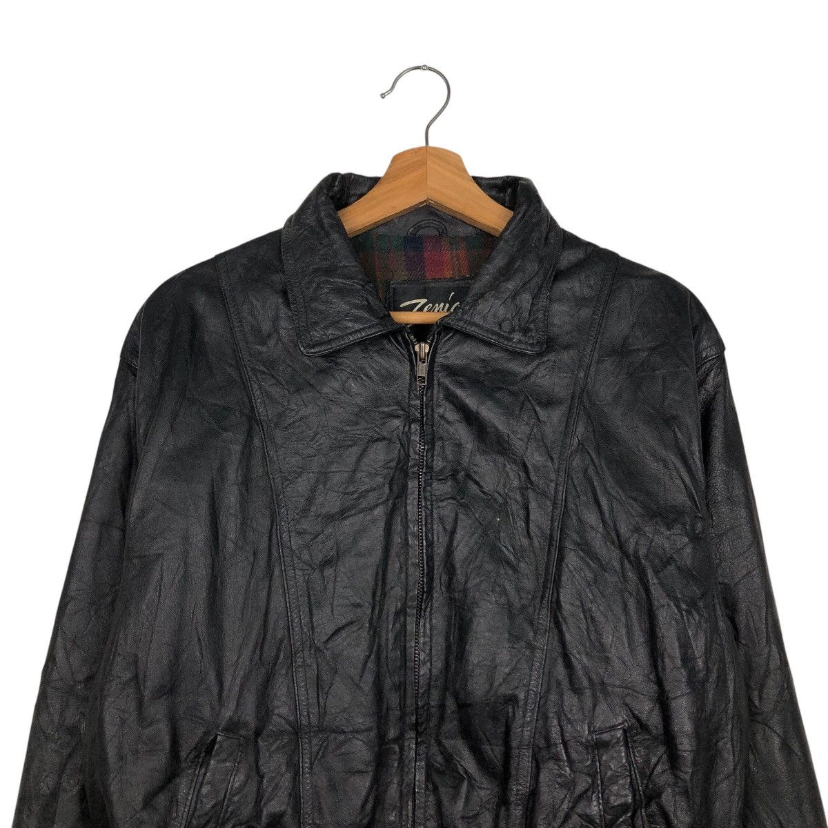 Japanese Brand × Vintage 📌Vintage Biker Leather Jacket Blanket Zania Issey Miyake Size US L / EU 52-54 / 3 - 4 Thumbnail