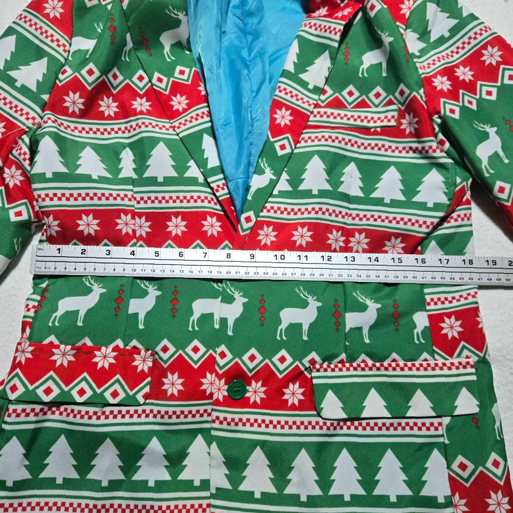 Vintage Suitmeister Christmas Reindeer Ugly Holiday Jacket Suit Jacket AOP Men's M Medium Size 40R - 6 Thumbnail