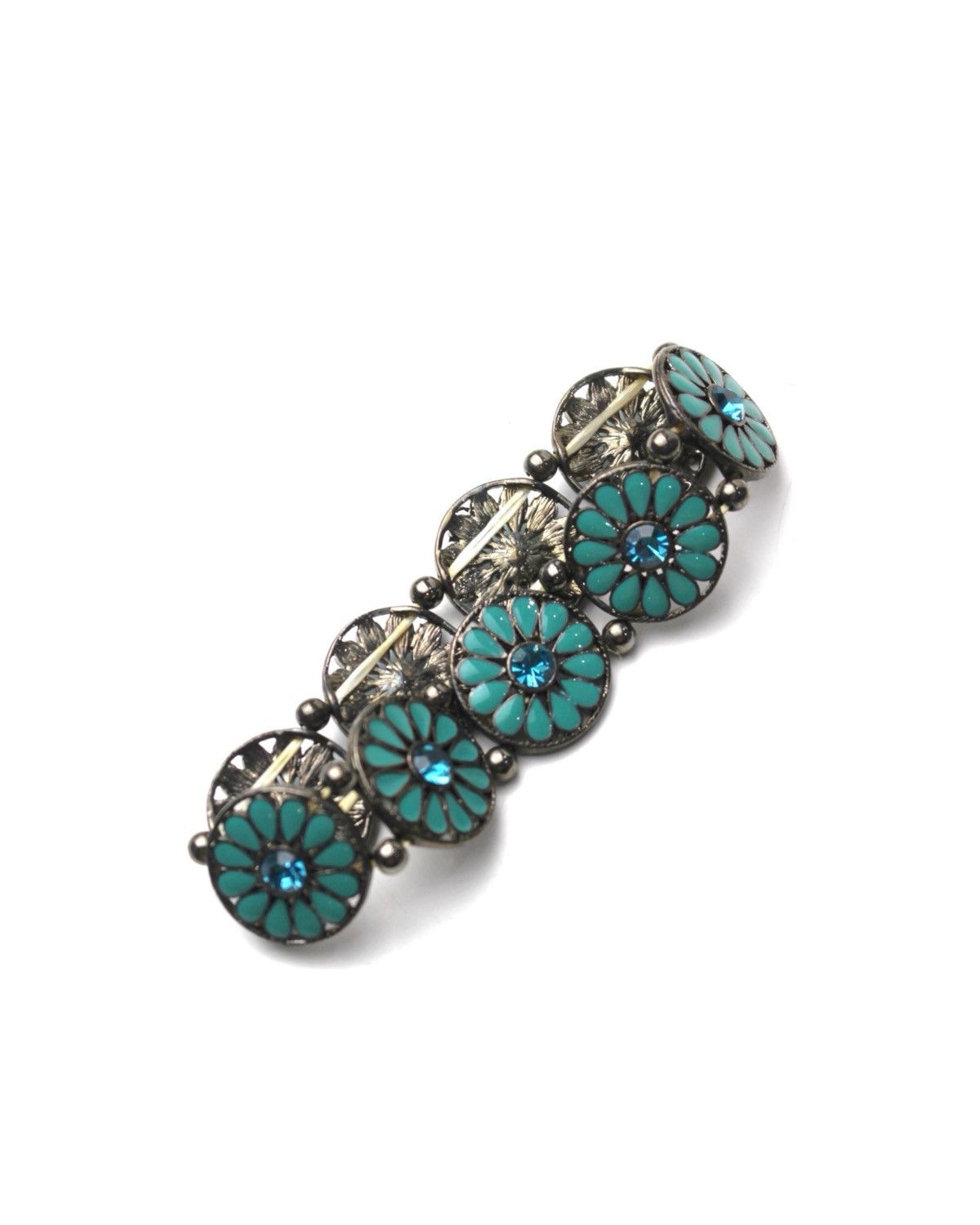 Vintage 2000S JAPANESE MADE TURQUOISE BLOOM ELASTIC CORD BRACELET Size ONE SIZE - 1 Thumbnail