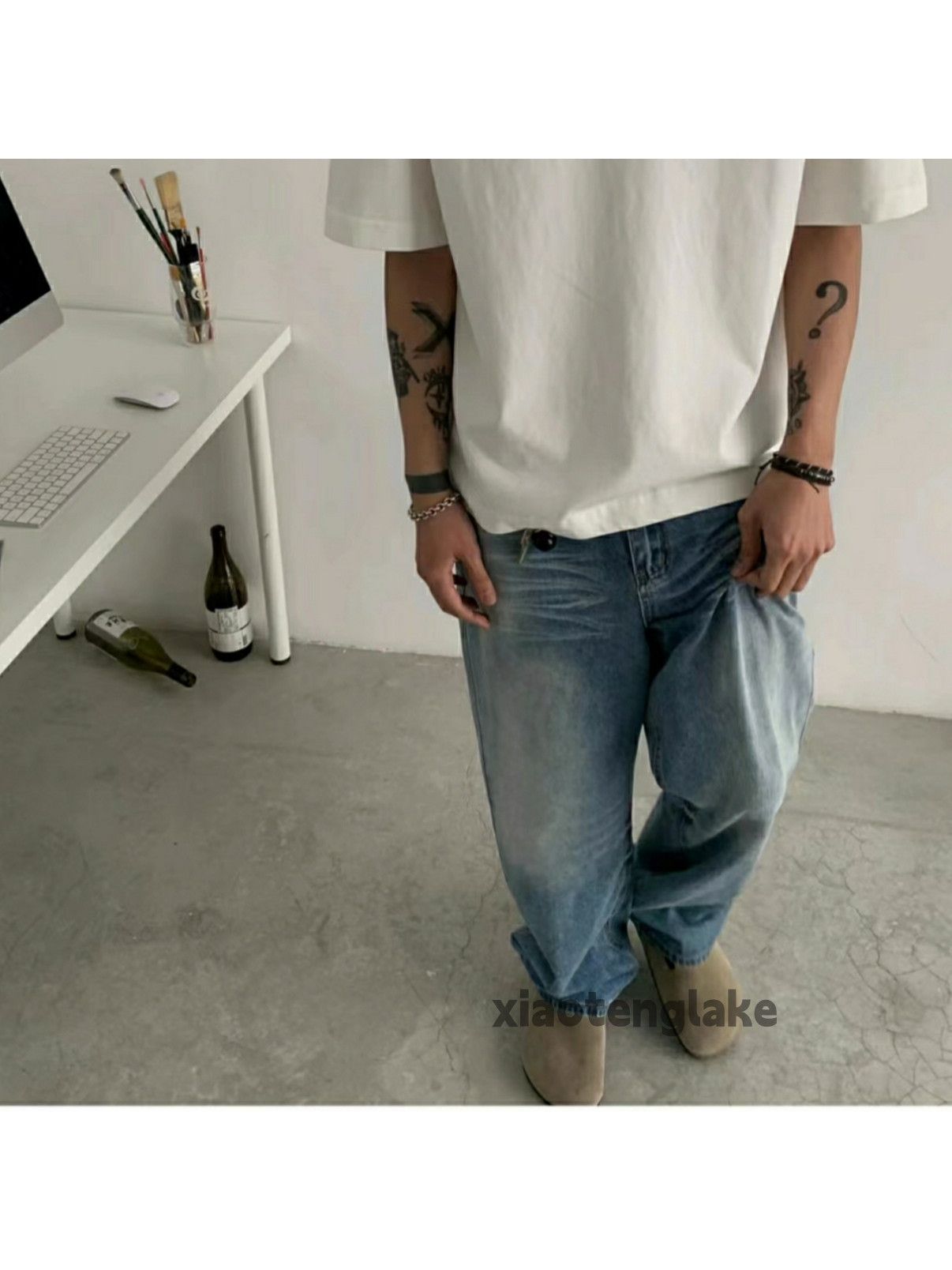 Jean × Vintage washed faded gradient loose baggy yuppie jeans Size US 32 / EU 48 - 2 Thumbnail