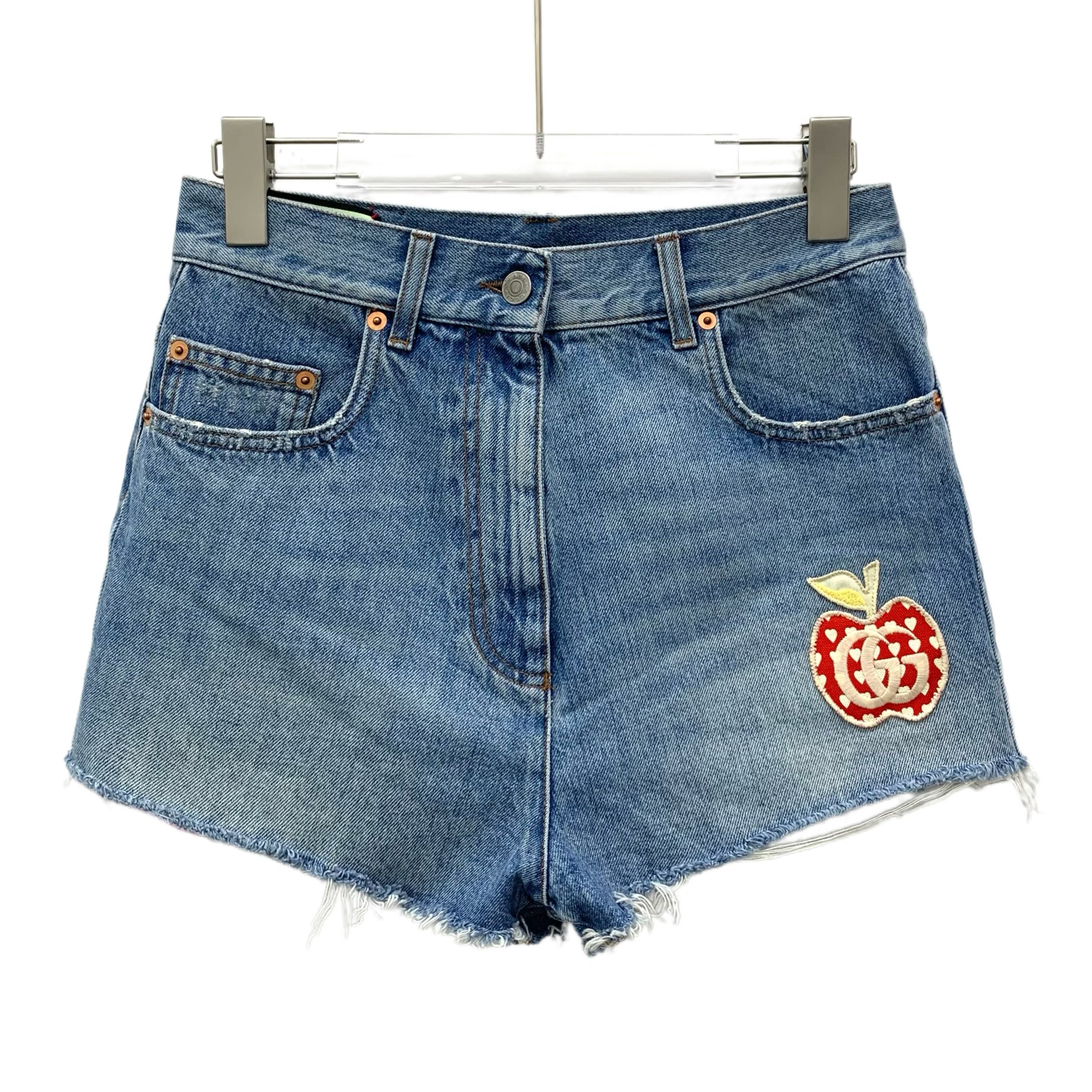 Gucci Gucci Washed Apple Logo Shorts in Blue (Size 29) Size 29" - 1 Thumbnail