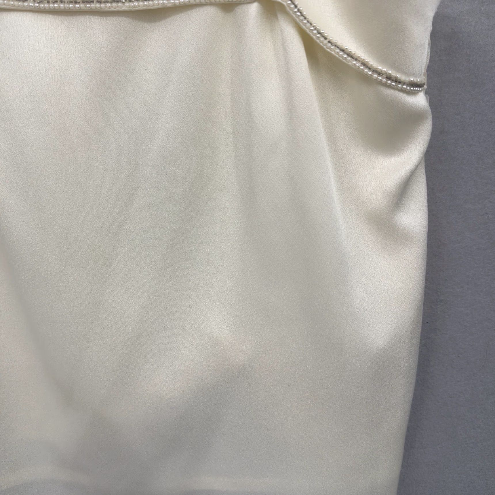 Vintage VINTAGE Lillie Rubin Pearl Lined Blouse Womens 10 Sleeveless Cami Quiet Luxury Shirt 10 Ivory 1980s Art Deco Embellished Mens Women Size L / US 10 / IT 46 - 5 Thumbnail