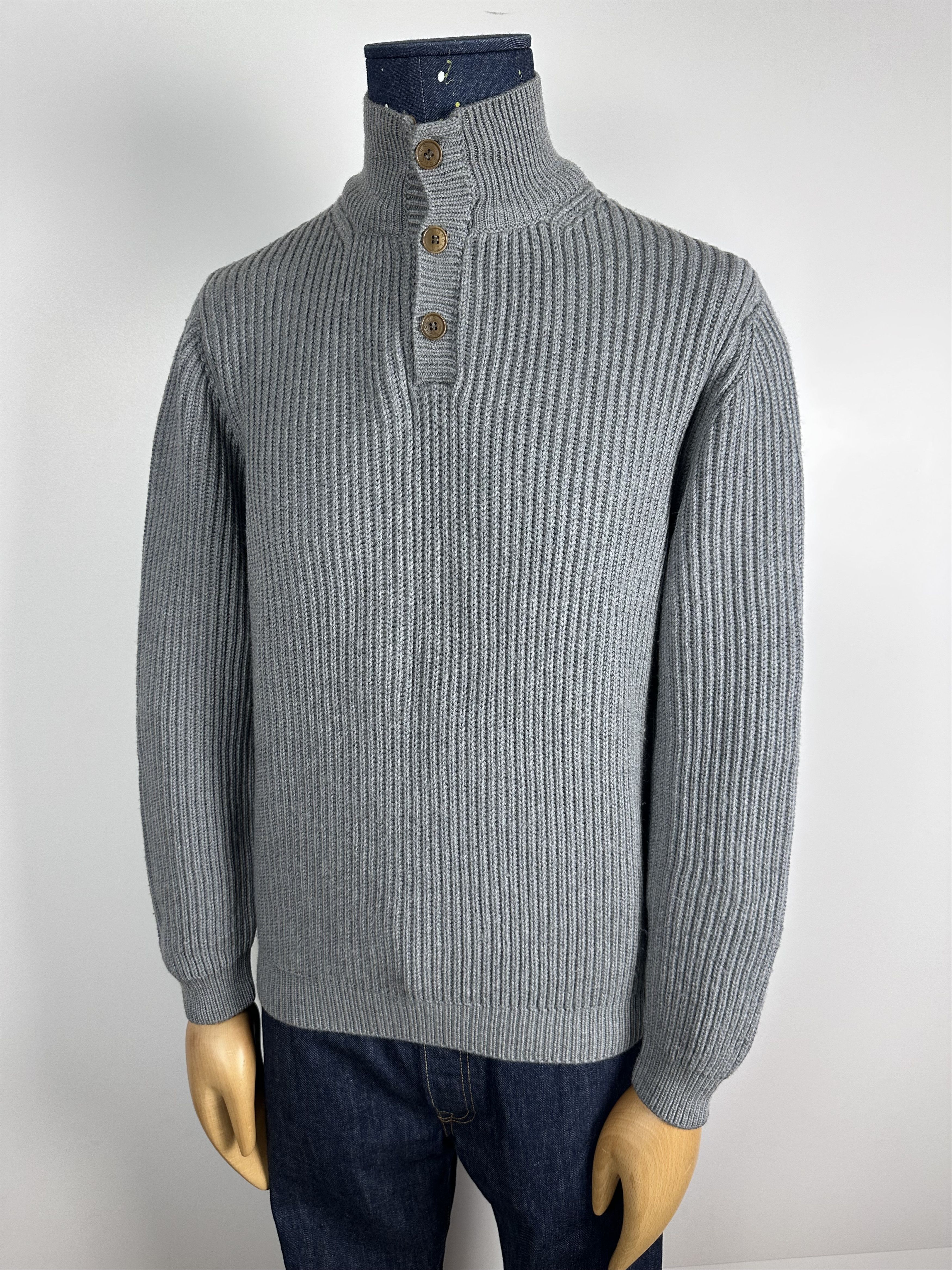 Grailed × Moncler × Vintage Moncler Vintage Wool Knit Sweater Gray High Neck 1\4 Zip M Size US M / EU 48-50 / 2 - 1 Thumbnail