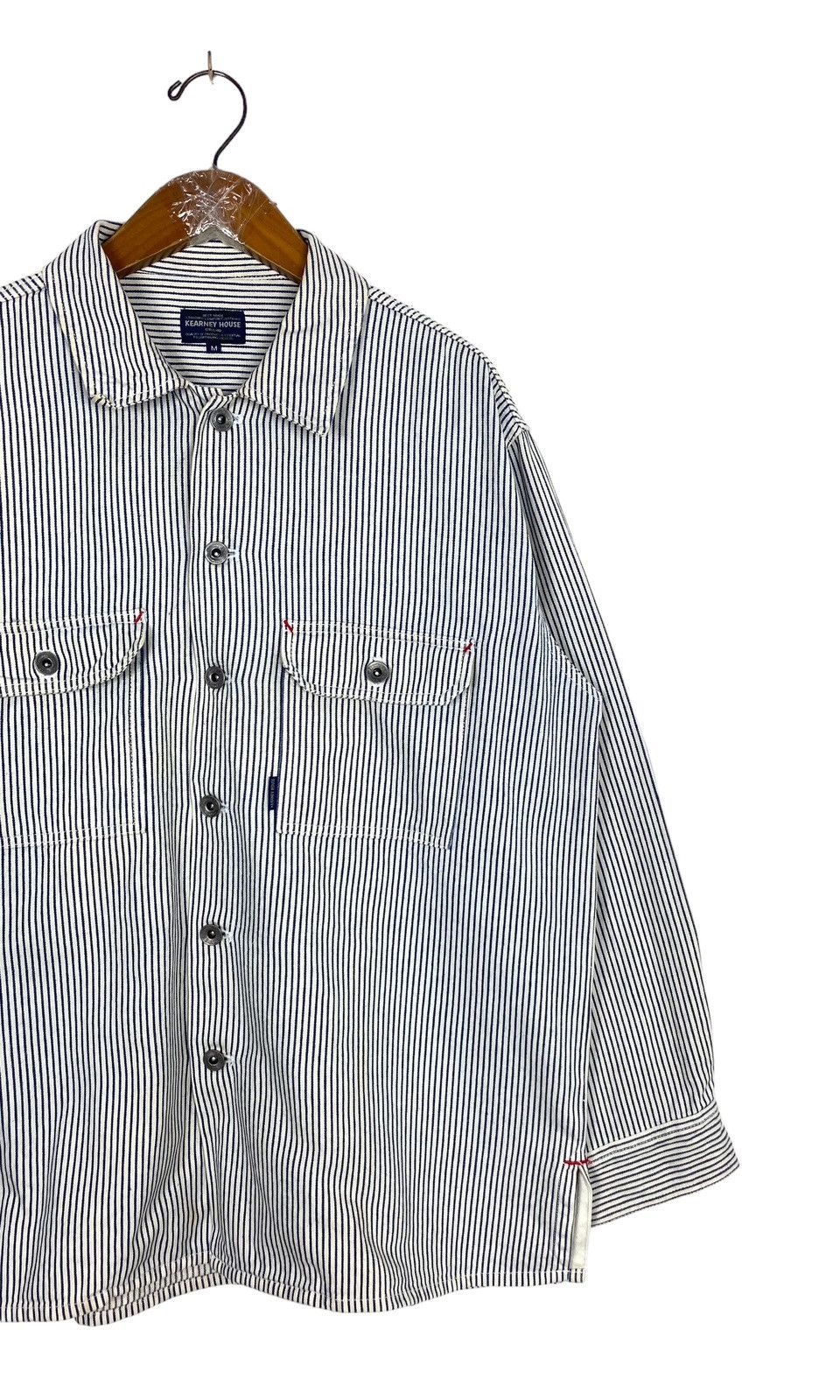 Japanese Brand Rare‼️ Kearney House hickory Stripe Workwear Shirt Size US M / EU 48-50 / 2 - 3 Thumbnail