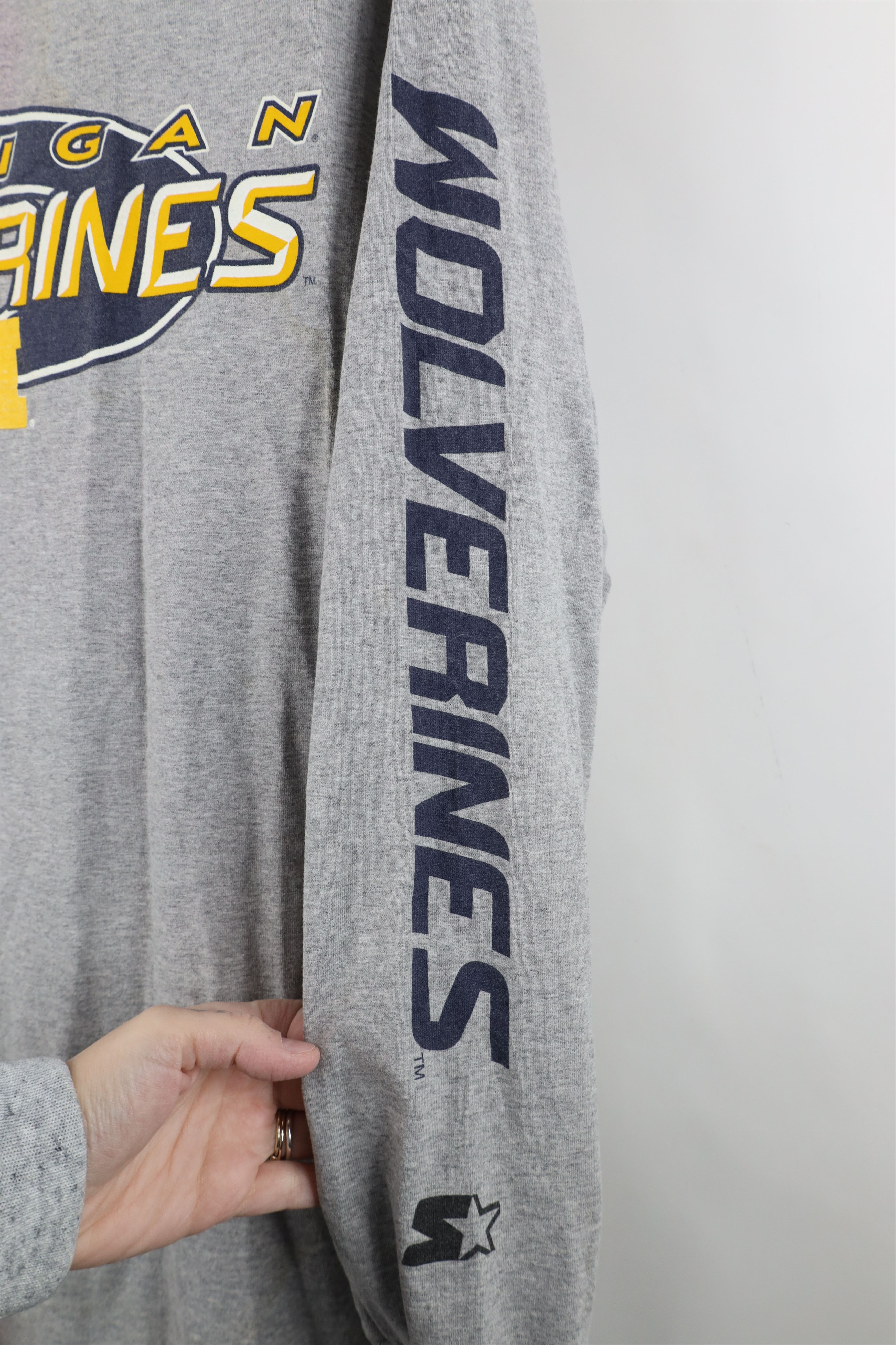 Starter Vintage 90s Starter University Michigan Long Sleeve T-Shirt Size US M / EU 48-50 / 2 - 4 Thumbnail
