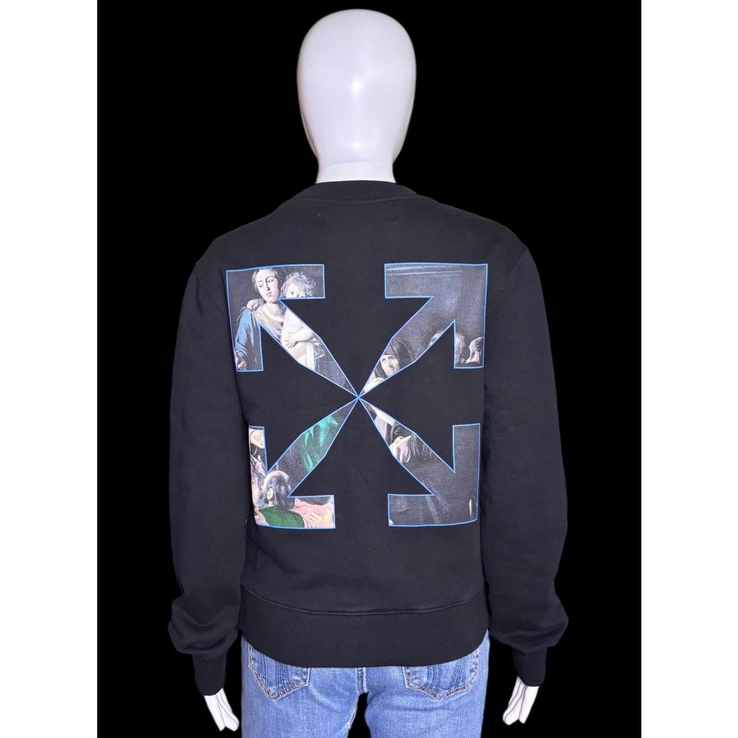 Off-White 2020 Off-White Caravaggio Painting Slim Crewneck Sweatshirt Size US XXS / EU 40 - 3 Thumbnail