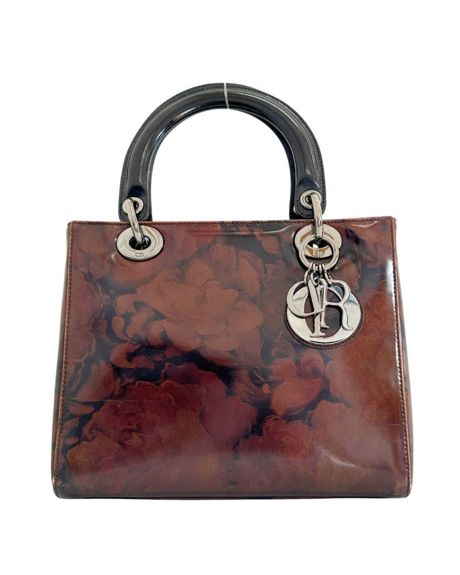 image of Dior Elegant Leather Handbag in Brown, Women's